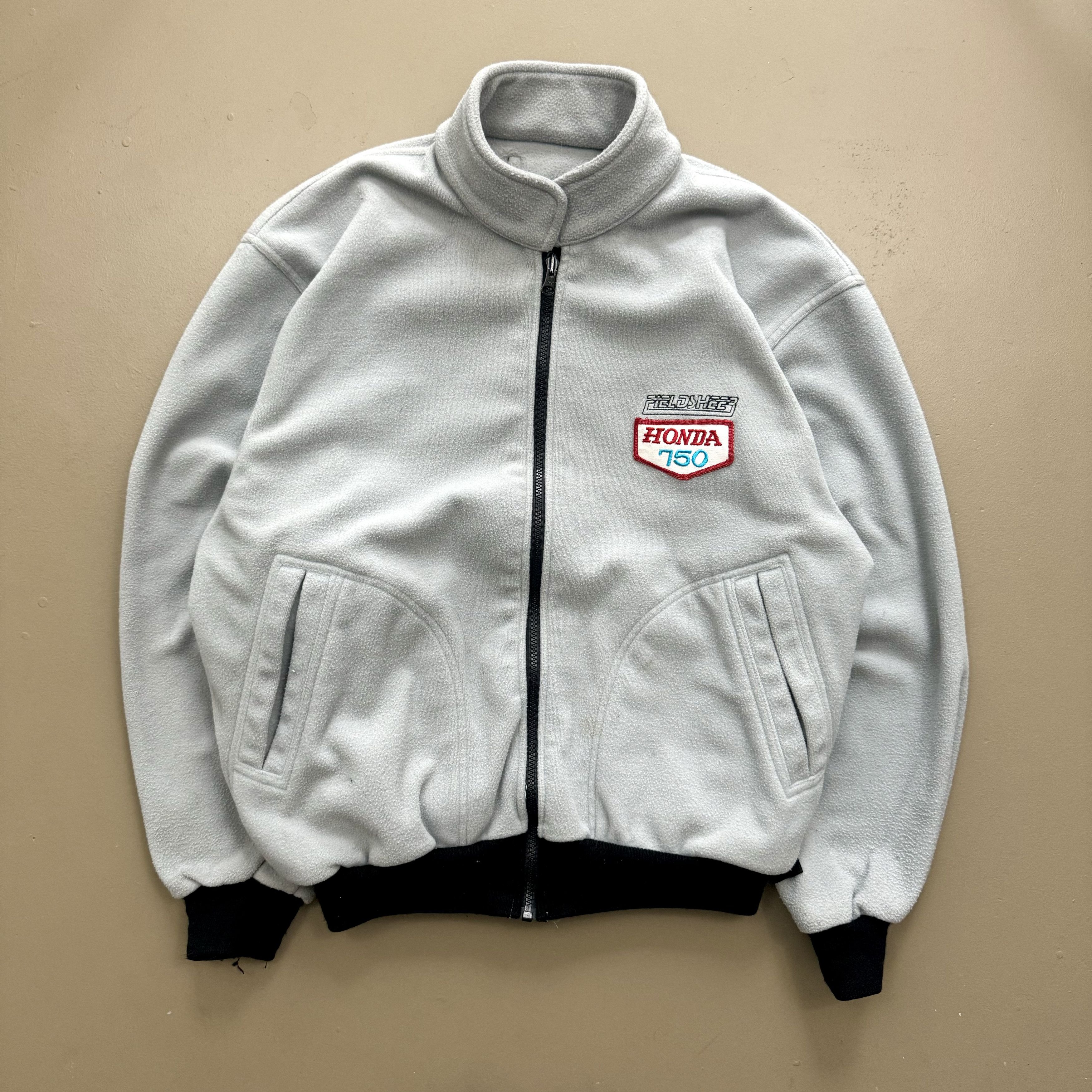 Honda × Vintage VTG 80s Honda 750 Motorcycle Patch Fieldsheer Jacket Fleece Size US L / EU 52-54 / 3 - 1 Thumbnail