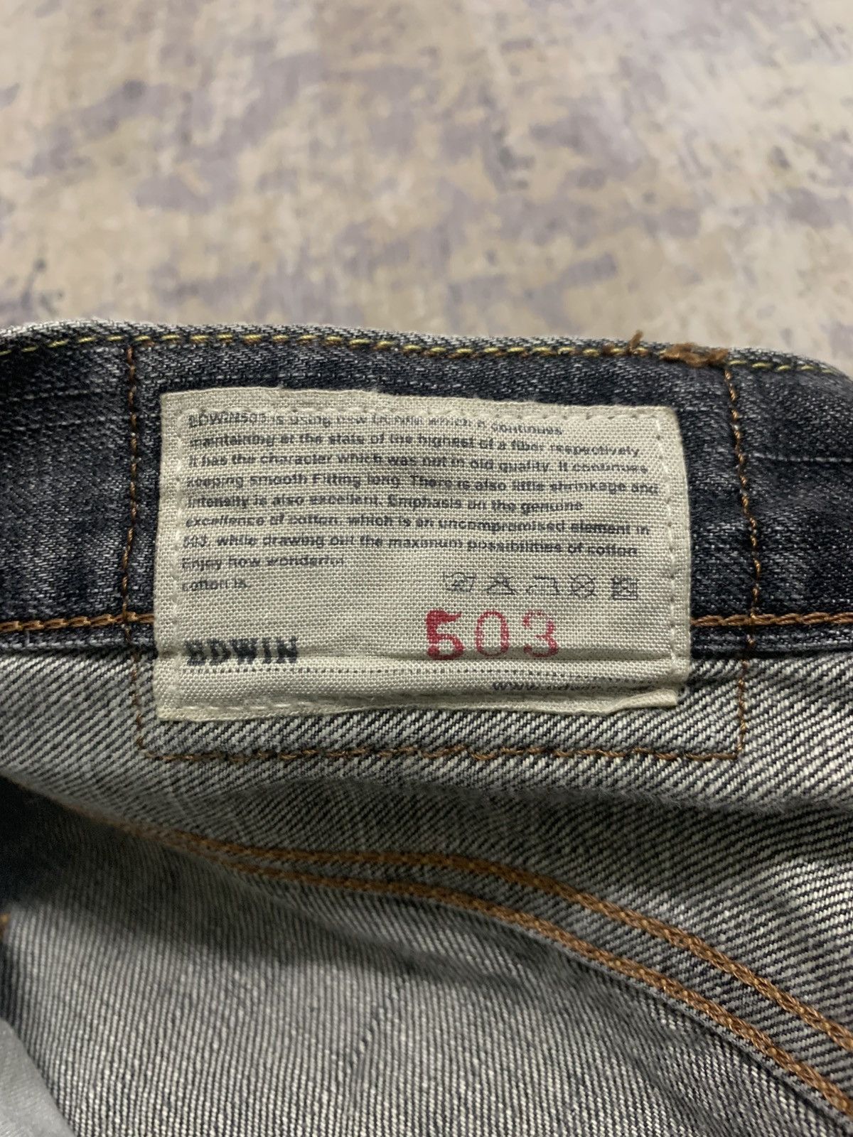 If Six Was Nine Vintage Edwin Japan Light Wash Distress Baggy Jeans Size US 36 / EU 52 - 16 Thumbnail