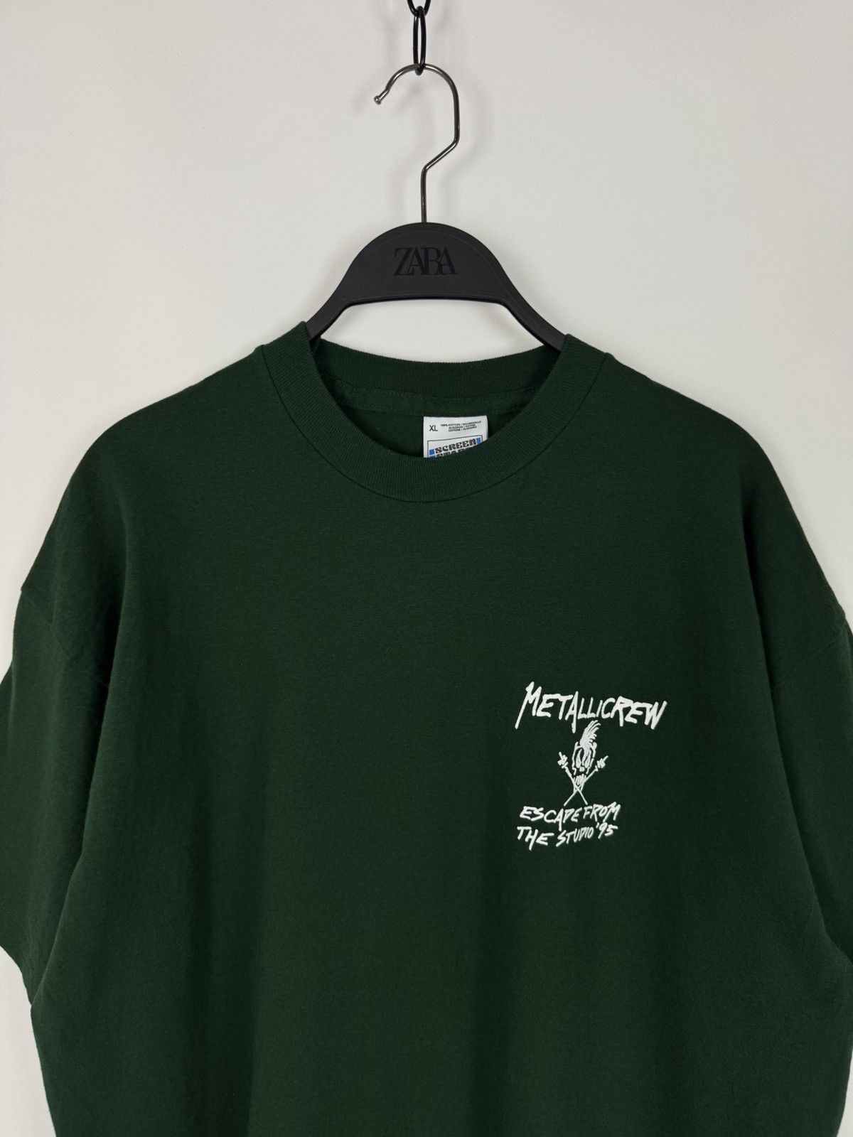 Band Tees × Vintage 1995 Vintage Metallica Crew Single Stitch Green T-Shirt Size US XL / EU 56 / 4 - 2 Thumbnail