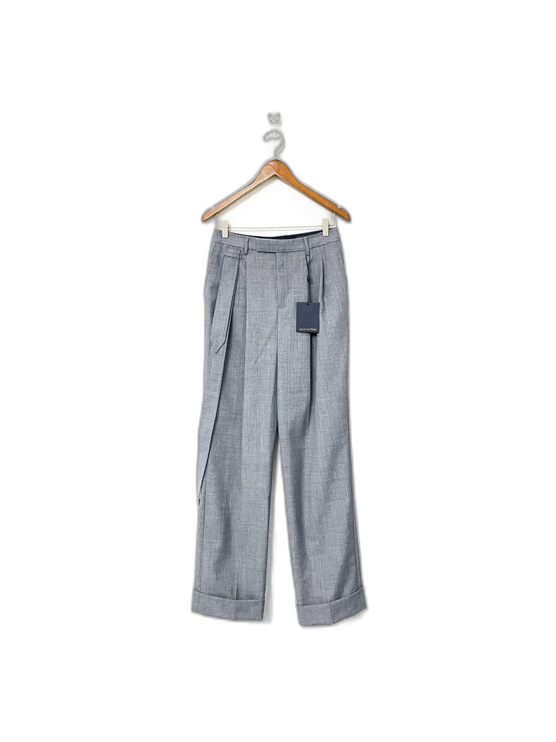 Louis Vuitton Louis Vuitton Gray Wool Trousers with Ribbon Size US 36 / EU 52 - 1 Thumbnail