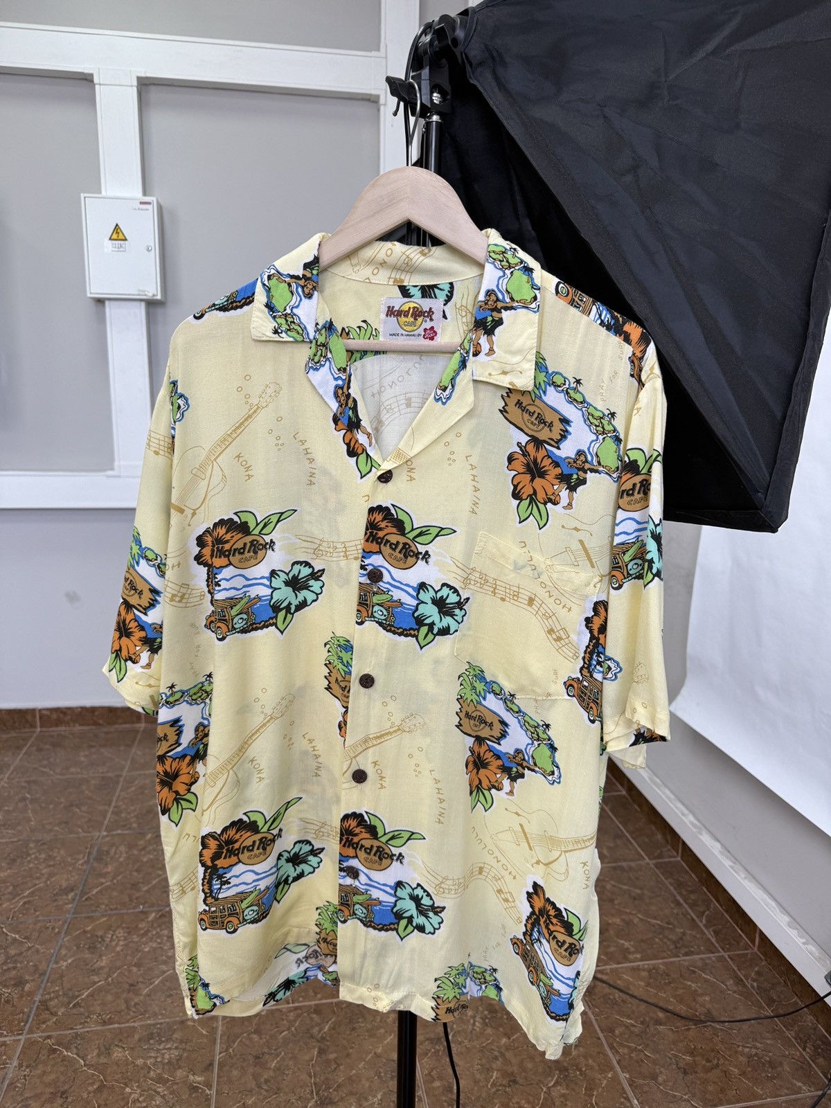 Hard Rock Cafe 🌺 Vintage 90s Hard Rock Cafe Hawaiian Shirt Rare Retro Hype Size US L / EU 52-54 / 3 - 1 Thumbnail