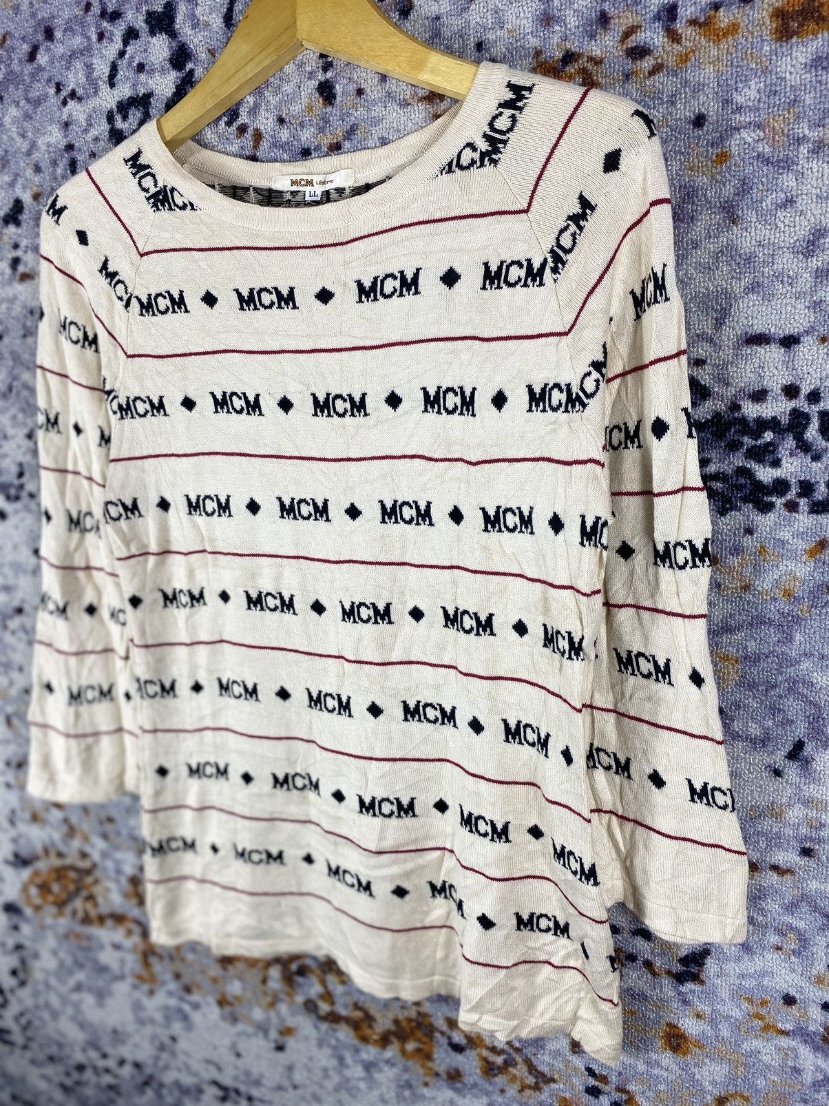 Designer × MCM × Vintage Rare!! Vintage MCM Knitwear Monogram Size US L / EU 52-54 / 3 - 2 Thumbnail