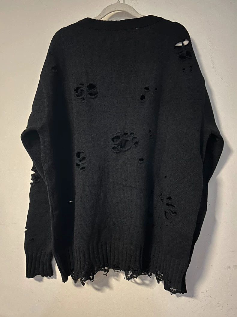 Song For The Mute Song For The Mute size 2 holey black wool cardigan Size US M / EU 48-50 / 2 - 2 Thumbnail