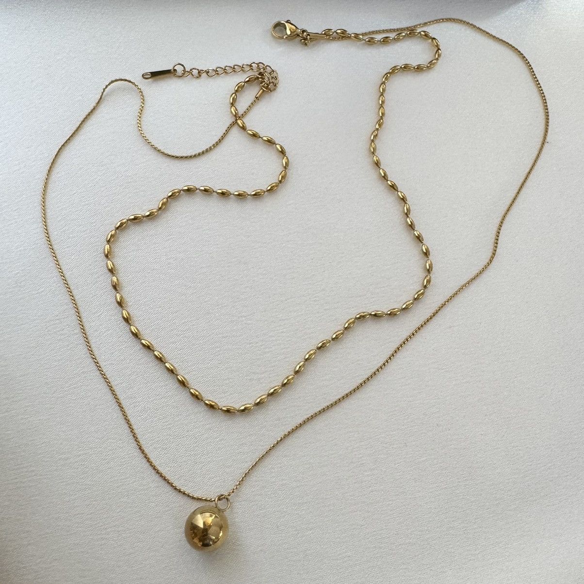 Other Layered Metal Ball Pendant Necklace for Women Size ONE SIZE - 4 Thumbnail