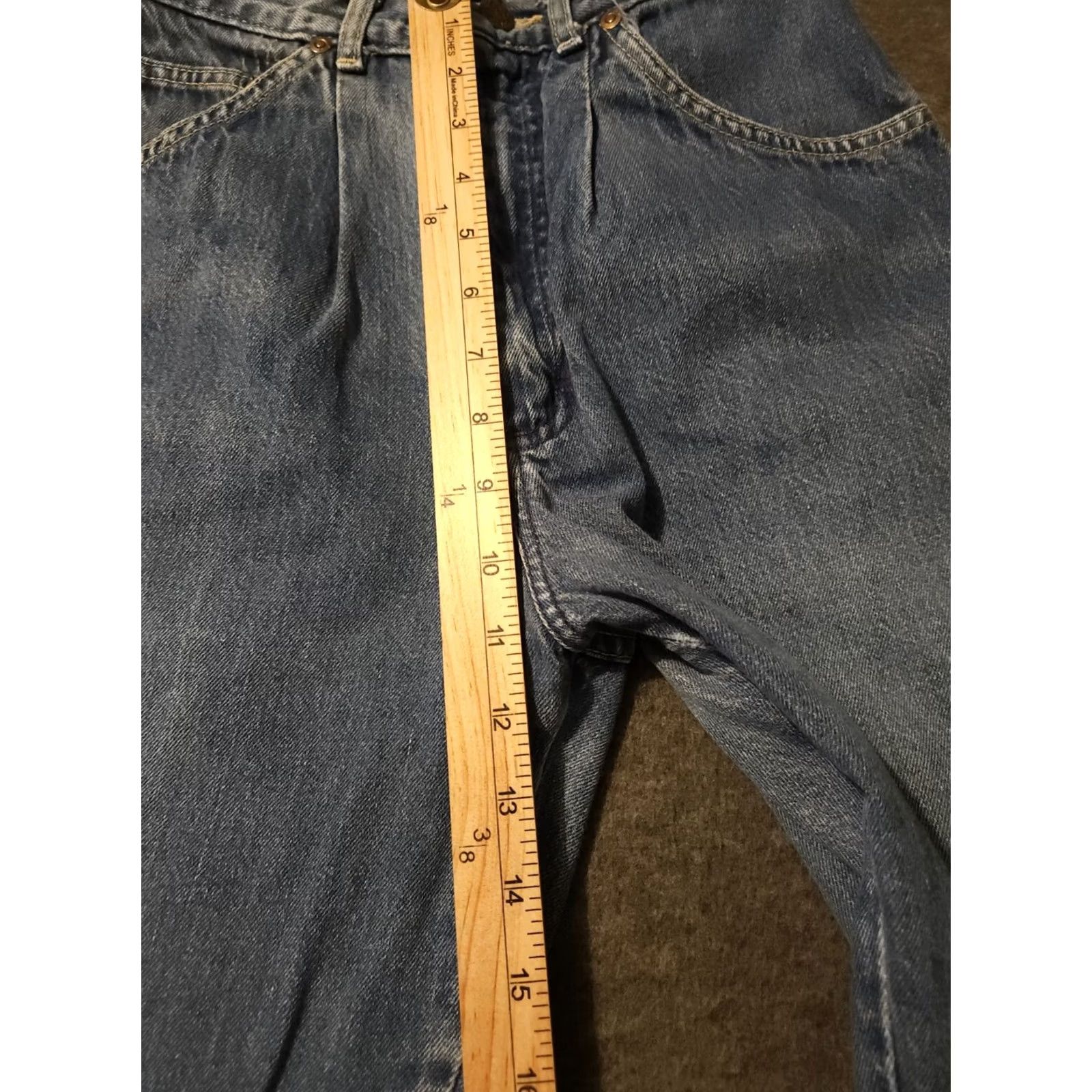 Lee VINTAGE Lee Jeans Women's High Rise Tapered 80s 90s Blue Denim Pleated 24in Waist 29in Inseam Womens Size 30" / US 8 / IT 44 - 3 Thumbnail