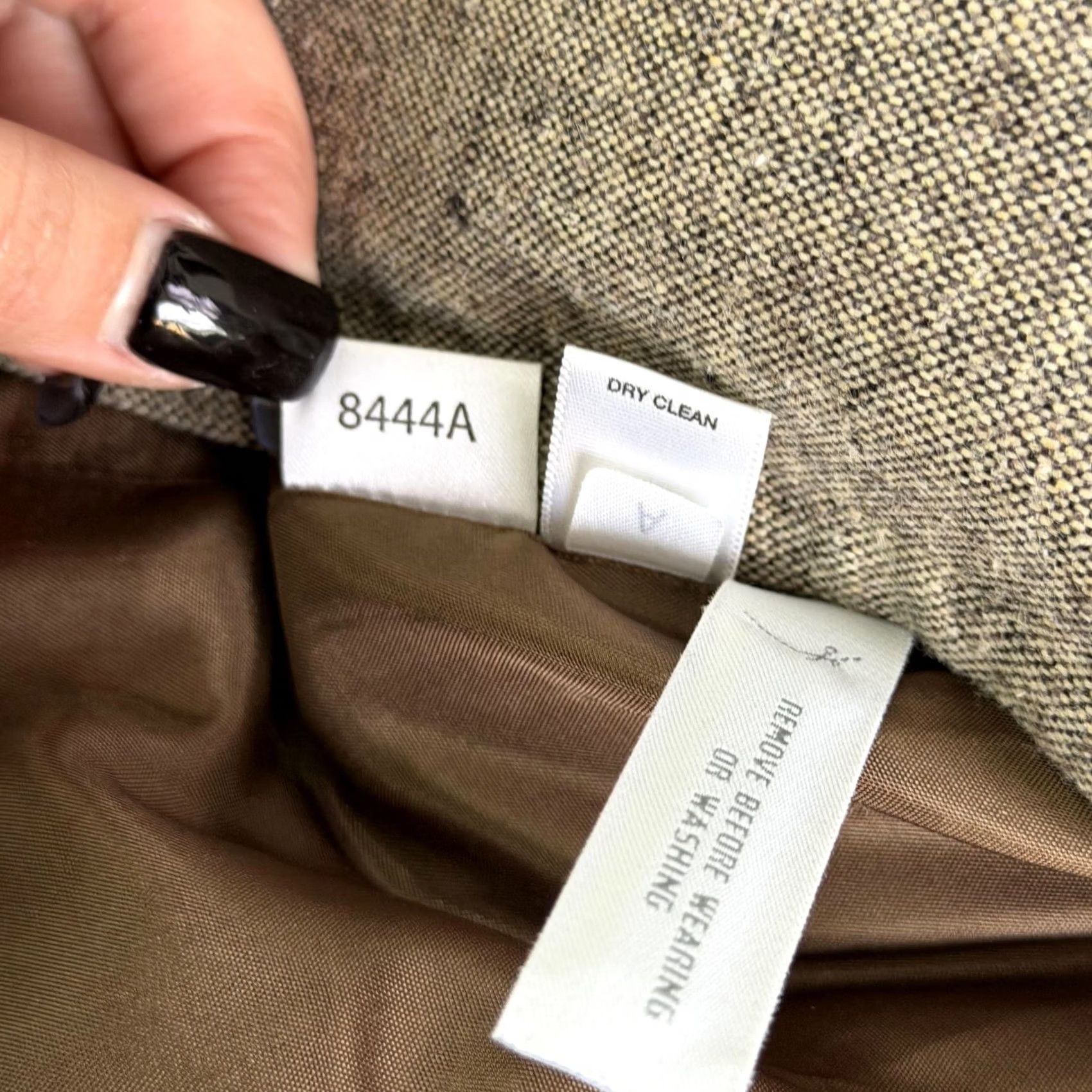 Ann Taylor VINTAGE Ann Taylor LOFT Blazer Shirt Womens 6 Beige Tweed Double Breasted Lined Career Size M / US 6-8 / IT 42-44 - 6 Thumbnail