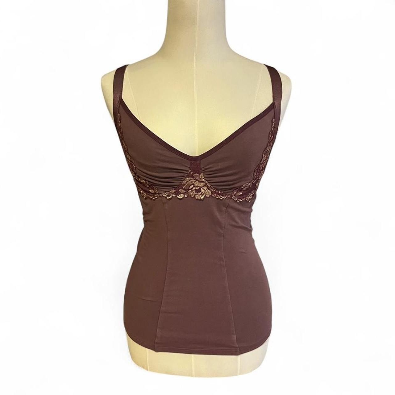 Other Vintage y2k fairy brown lace cami top with floral embroidery Size S / US 4 / IT 40 - 3 Thumbnail