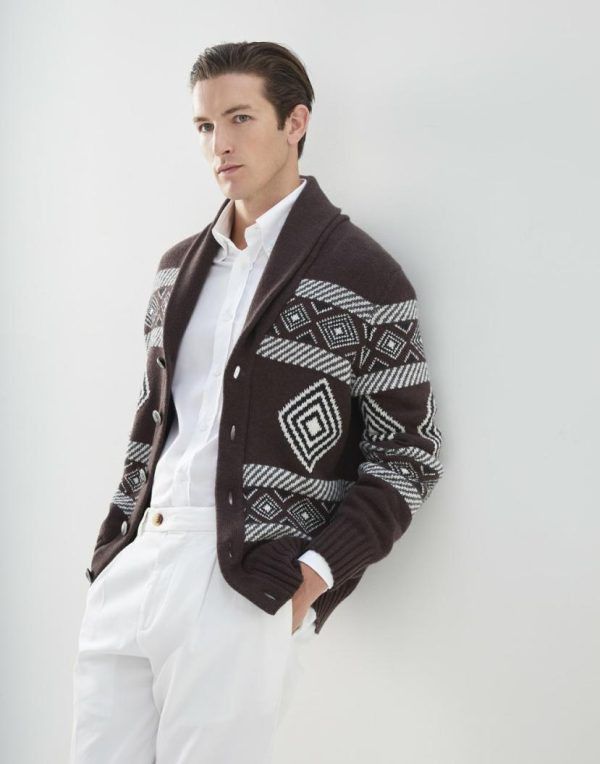 Brunello Cucinelli o1w1db10924 Cashmere Cardigan in Brown Size US XXL / EU 58 / 5 - 4 Thumbnail