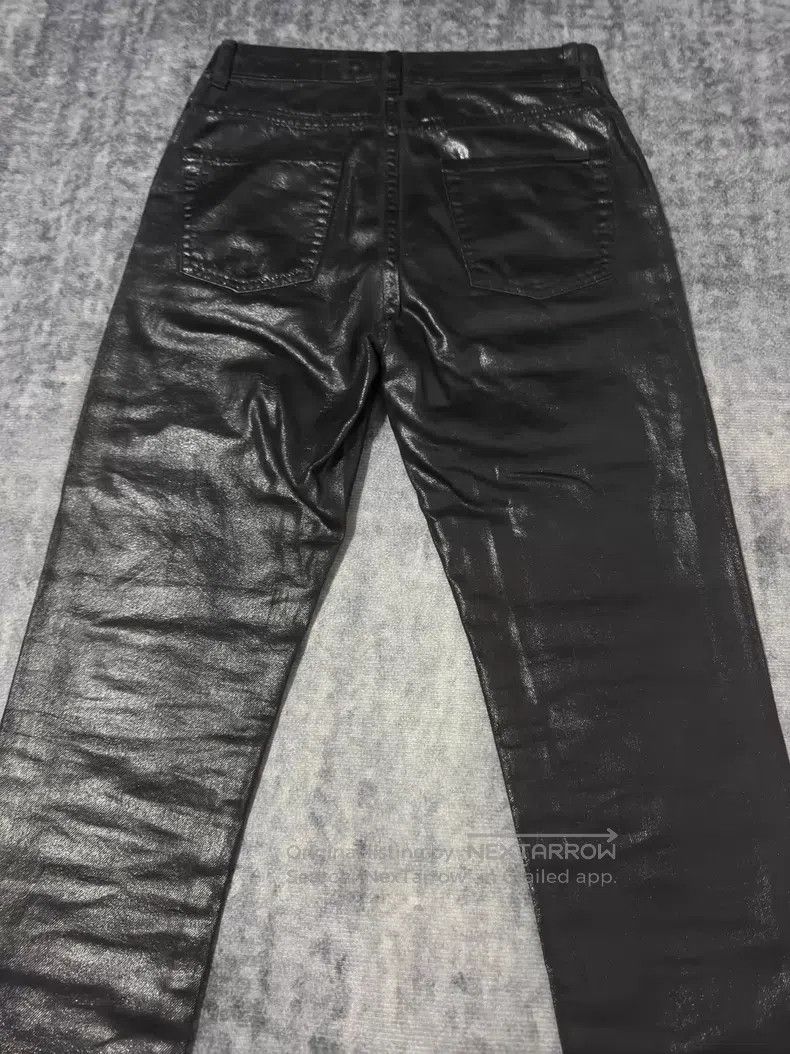 Saint Laurent Paris Saint Laurent Paris Black Coated Wax Crackle Claw Black Vi Size US 27 - 5 Thumbnail