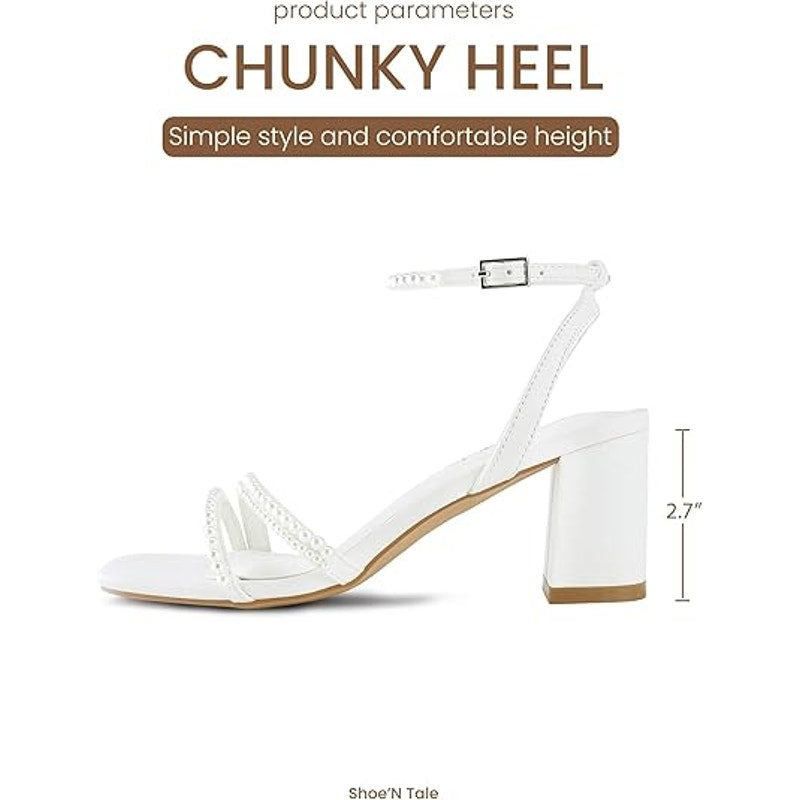 Other Shoe'N Tale Women's 5 Pearl Open Toe Ankle Strap Sandals Size US 5 / IT 35 - 2 Thumbnail