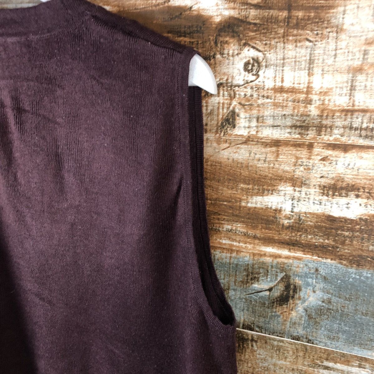 Homespun Knitwear × Japanese Brand Blue Motion Maroon vintage Vest Knitwear #A1310 Size M / US 6-8 / IT 42-44 - 14 Thumbnail
