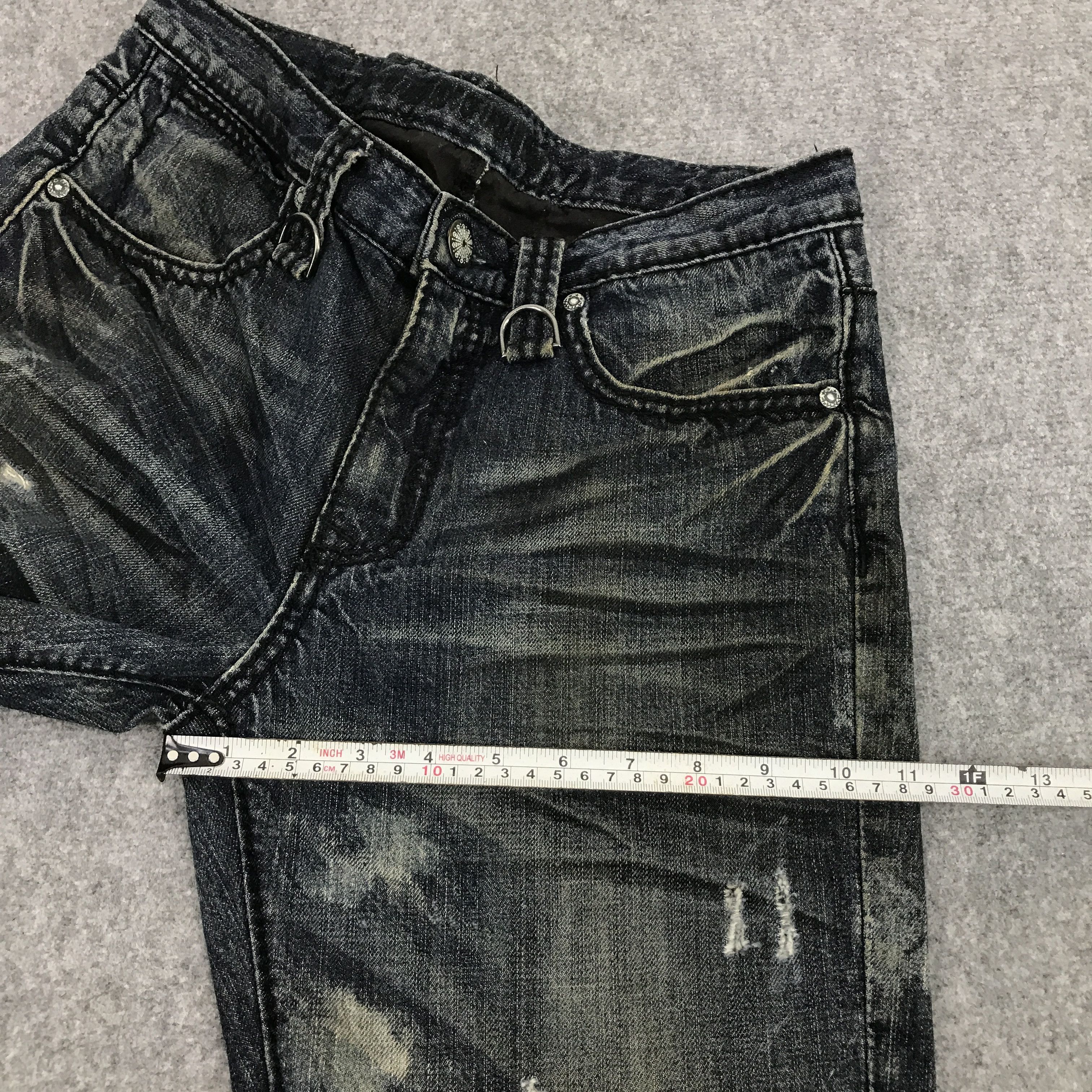 Japanese Brand Flared japanese brand bootcut distressed denim jeans Size US 31 - 11 Thumbnail