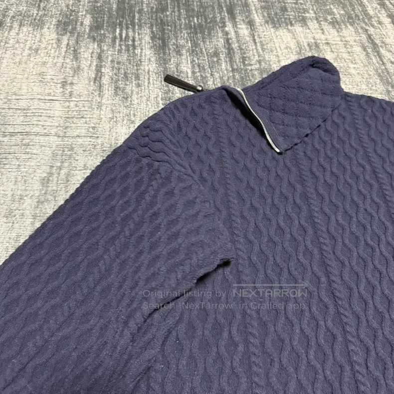 Loewe Loewe Dark blue ribbed zipper sweater Size M / US 6-8 / IT 42-44 - 2 Thumbnail