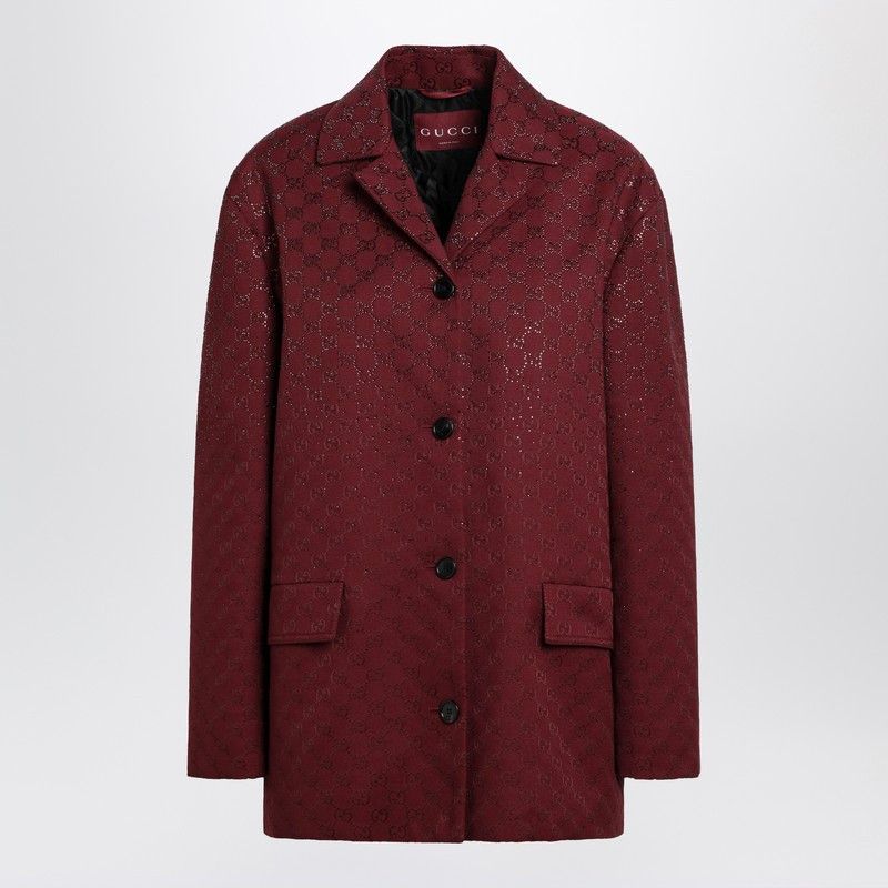 Gucci Gucci Rosso Ancora Gg-Fabric Jacket With Crystals Size M / US 6-8 / IT 42-44 - 1 Thumbnail