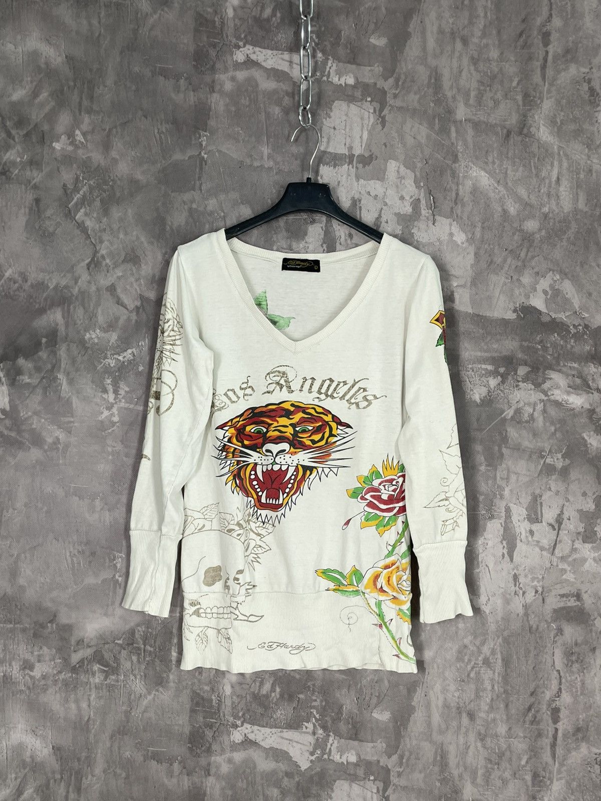 Christian Audigier × Ed Hardy Ed Hardy by Christian Audigier Long Sleeve Y2K Distressed Size L / US 10 / IT 46 - 1 Thumbnail
