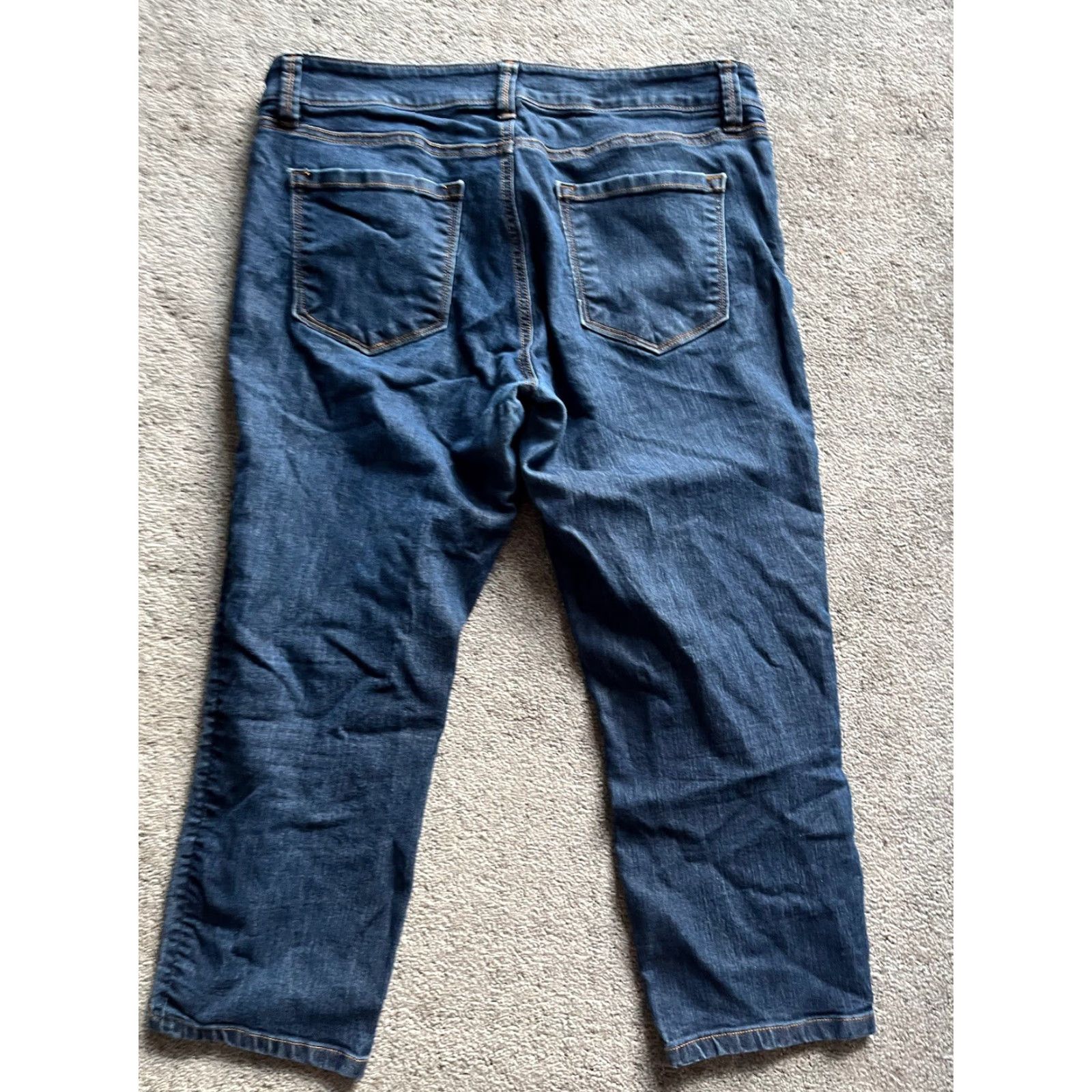 Ann Taylor VINTAGE Ann Taylor Loft Women's Crop Jeans Size 10 Dark Blue Denim Slim Fit 5-Pocket Size 32" / US 10 / IT 46 - 3 Thumbnail