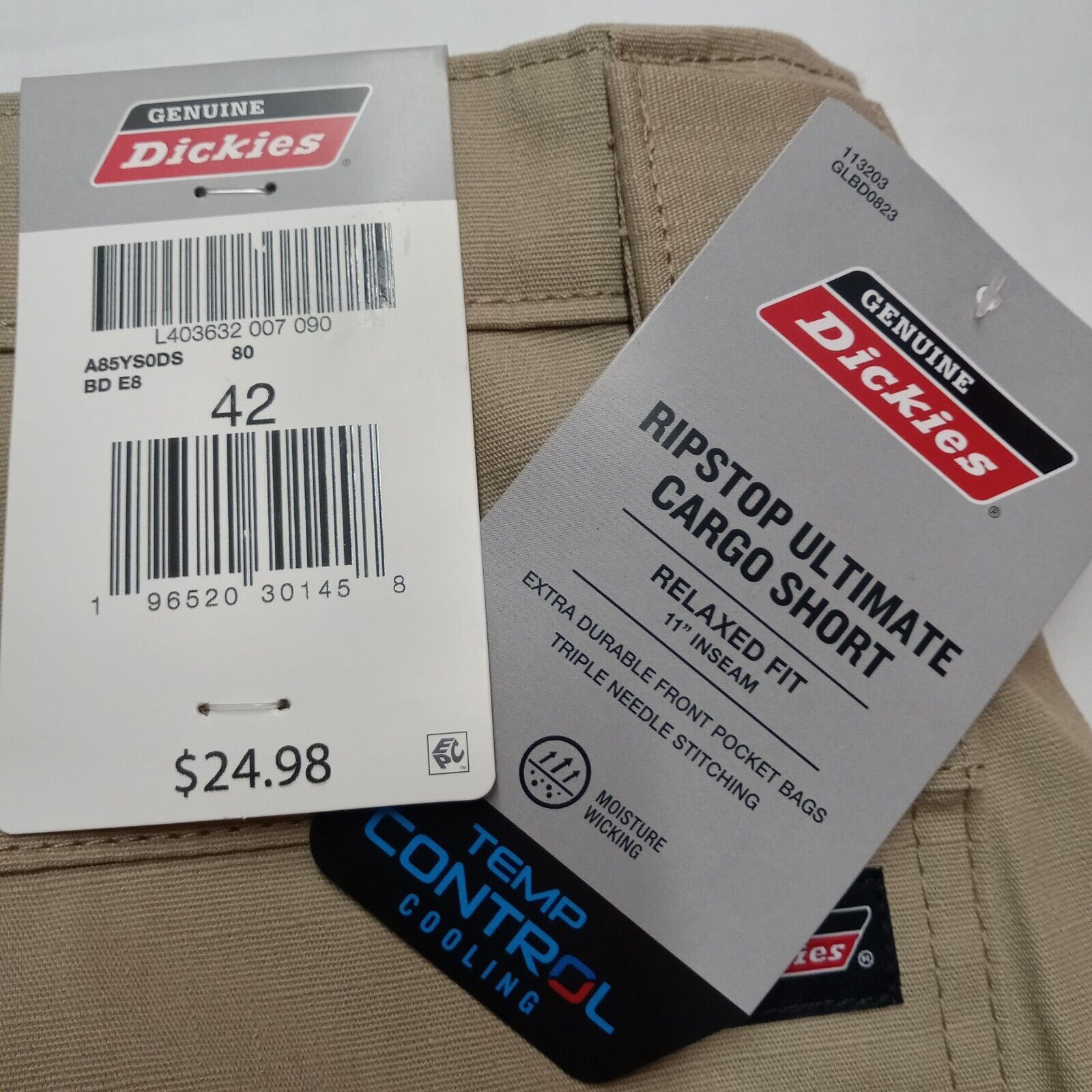 Dickies Dickies Cargo Shorts Men's 42 Beige Relaxed Fit 11" Inseam Size US 42 / EU 58 - 4 Thumbnail