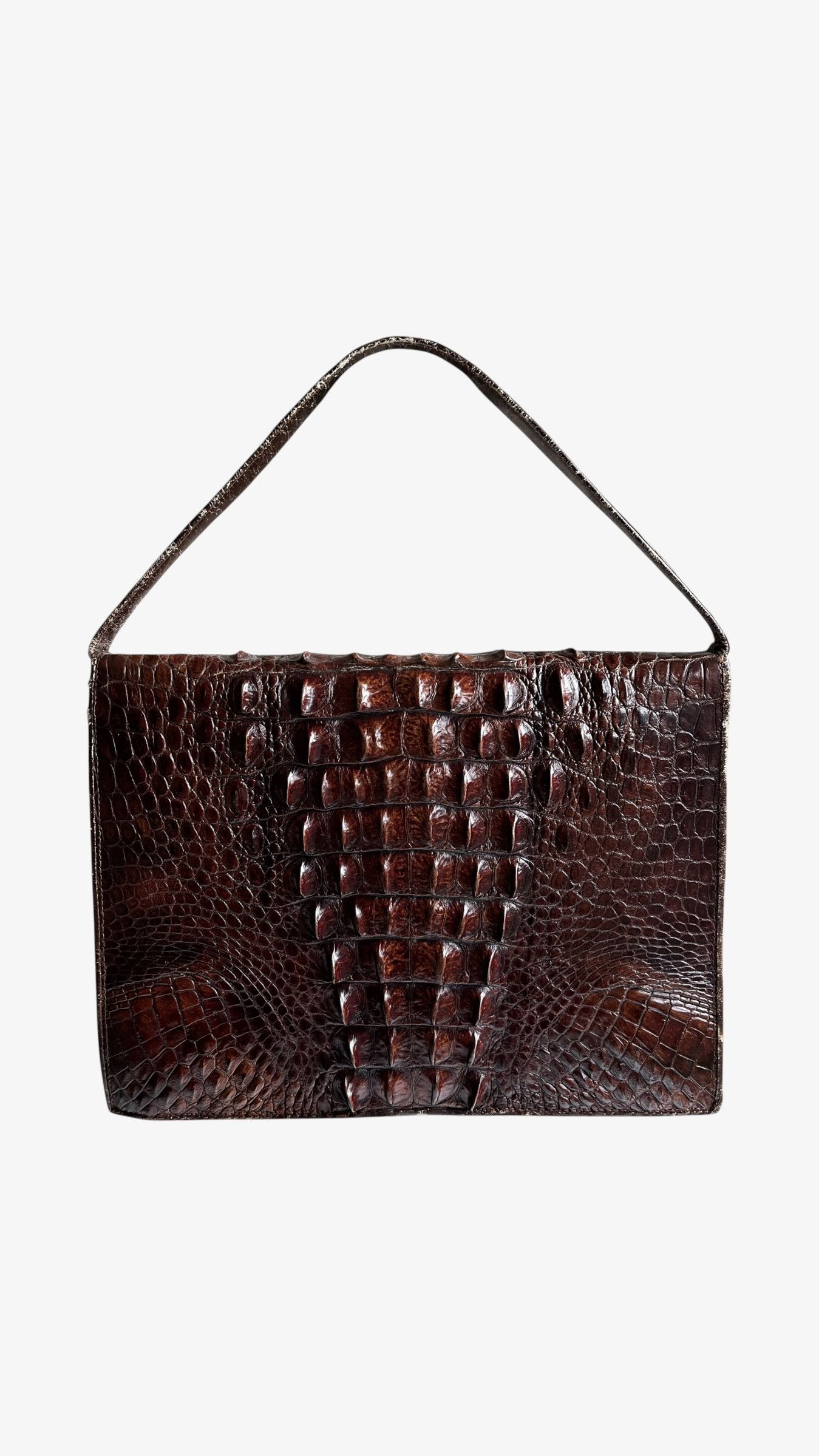 Other Vintage 1950s Brown Crocodile Leather Shoulder Bag Size ONE SIZE - 2 Thumbnail