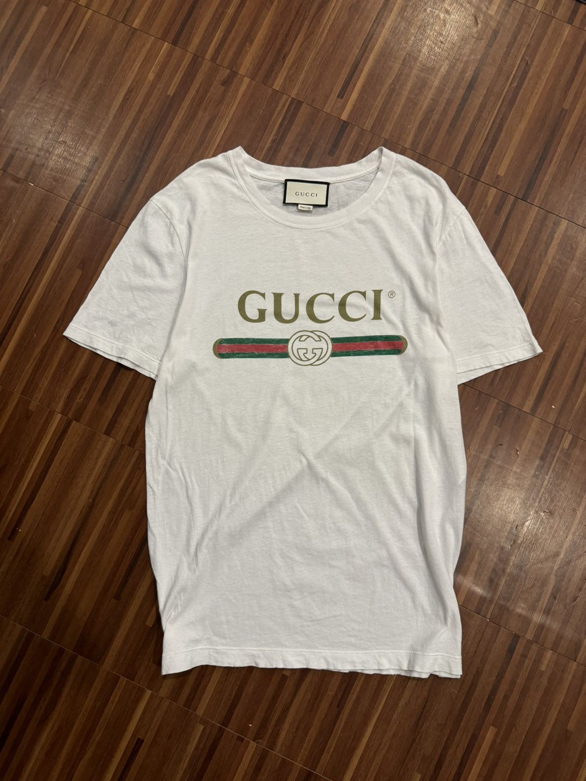 Gucci Gucci Washed Jersey Oversize T-Shirt 'White' Size US L / EU 52-54 / 3 - 2 Thumbnail