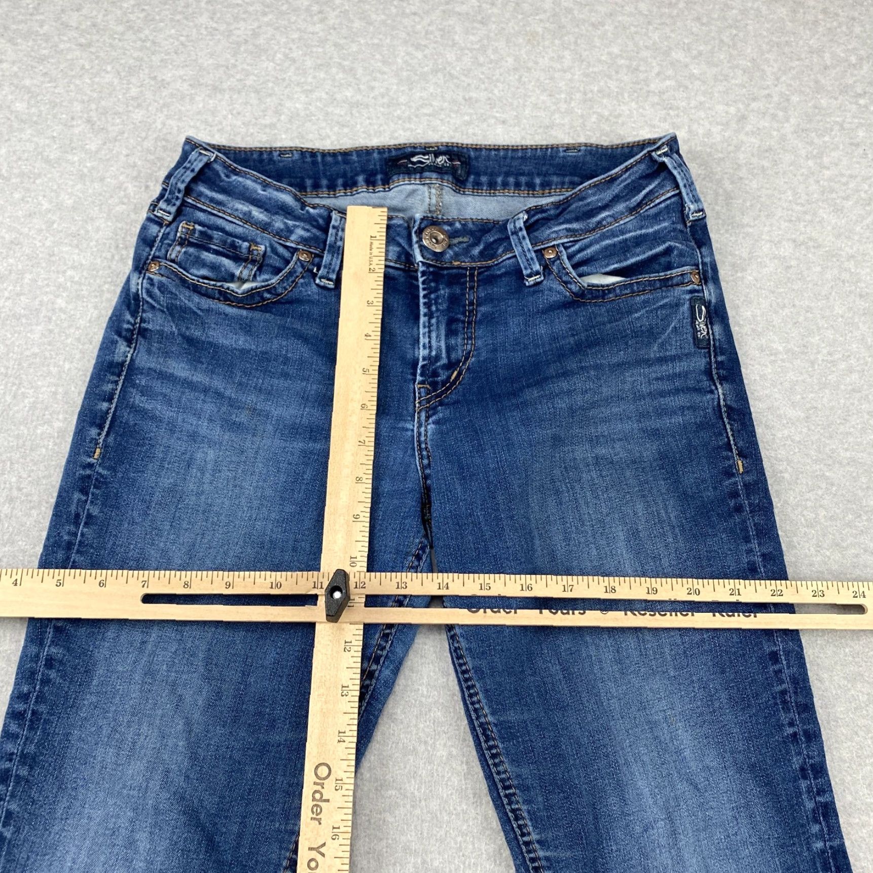 Silver Jeans Co. Silver Jeans Suki Skinny Crop Jeans Womens 30 x 25 Blue Stretch Mid Rise Denim Pants Size 30" / US 8 / IT 44 - 4 Thumbnail