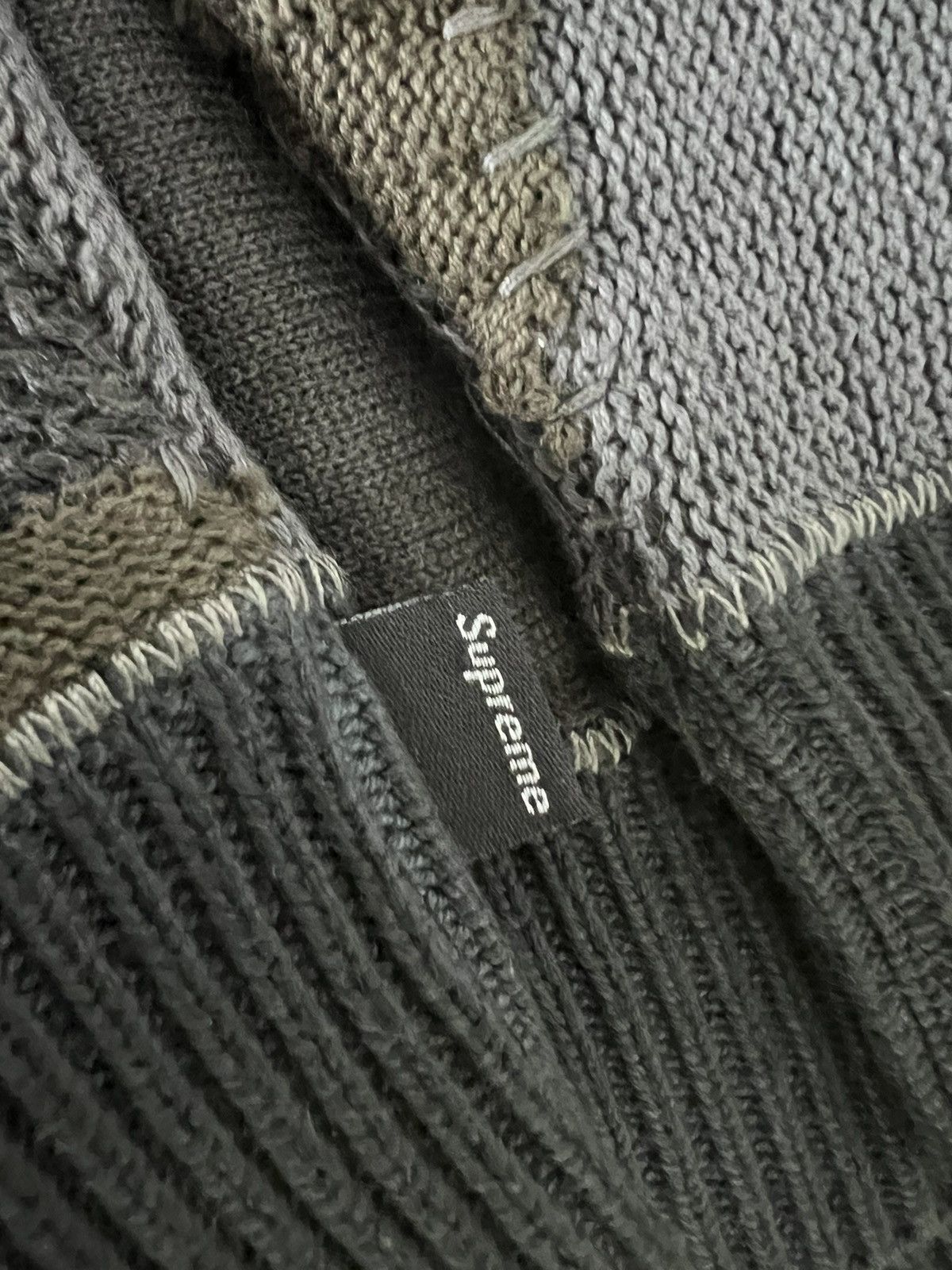 Supreme Supreme x Blackmeans Patchwork Zip Up Hooded Sweater | Grailed