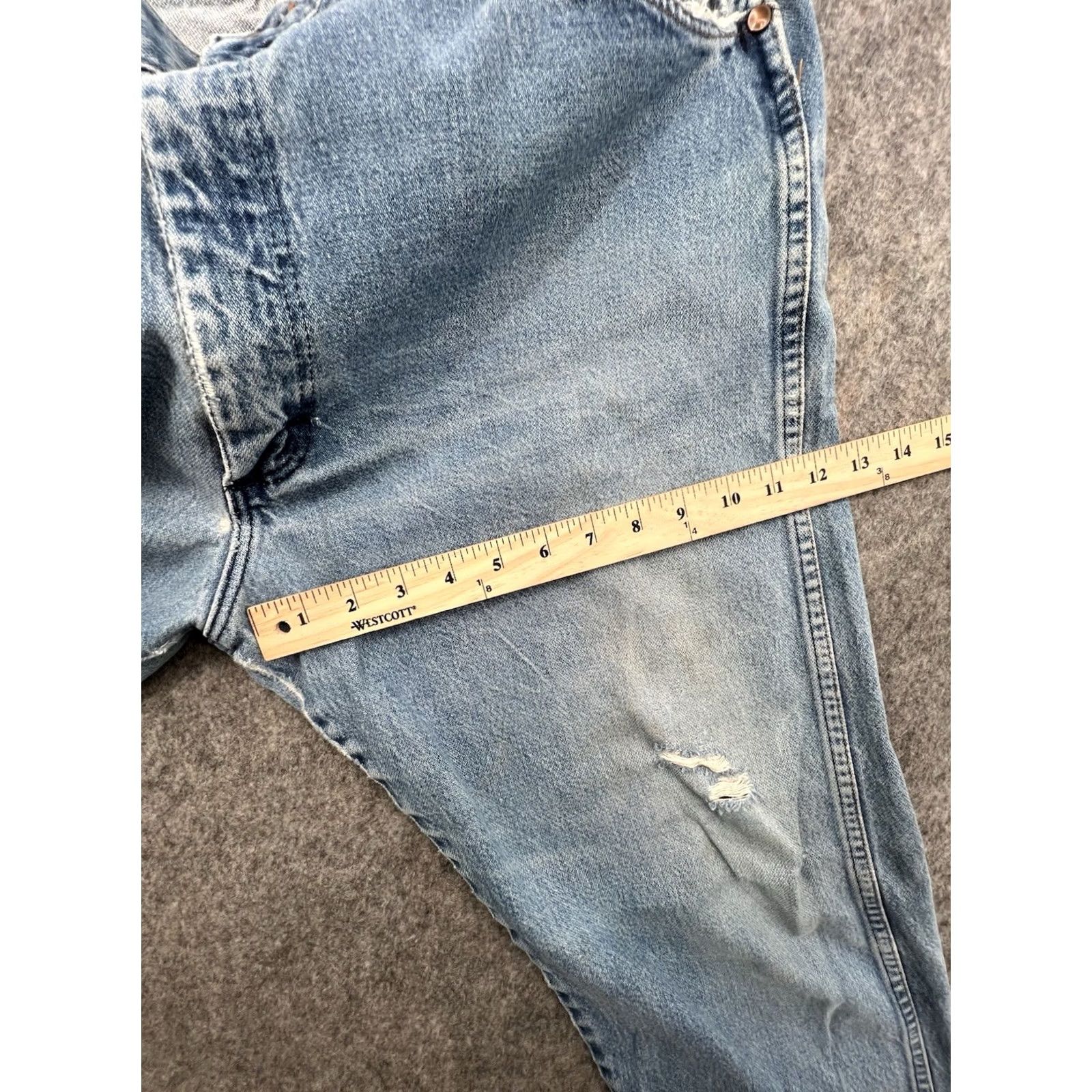 Wrangler VINTAGE Wrangler Jeans Men's Blue Straight Faded Stone Wash Distressed Sz 40x32 Size US 40 / EU 56 - 4 Thumbnail