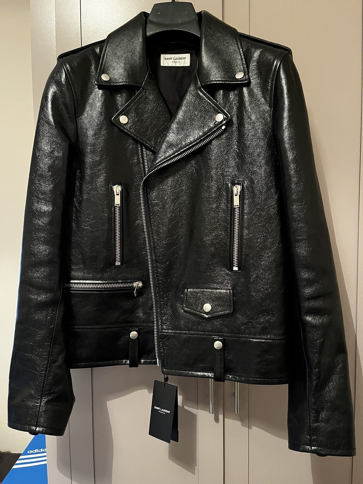 image of Saint Laurent Paris L01 Biker Jacket in Black, Men's (Size Medium)