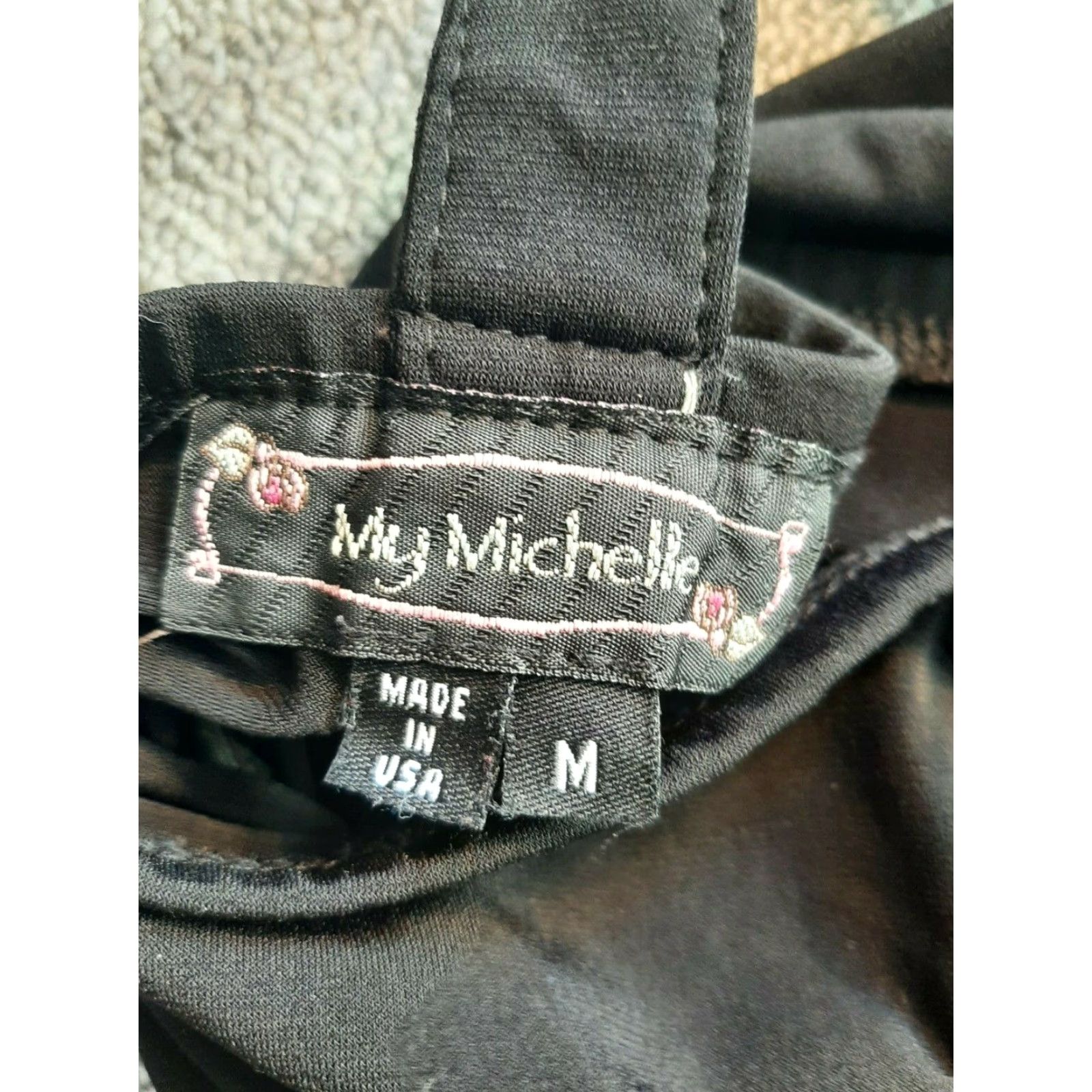 Vintage My Michelle DRESS Womens M Medium Black gold sequin on back strap sleeveless Size M / US 6-8 / IT 42-44 - 8 Thumbnail