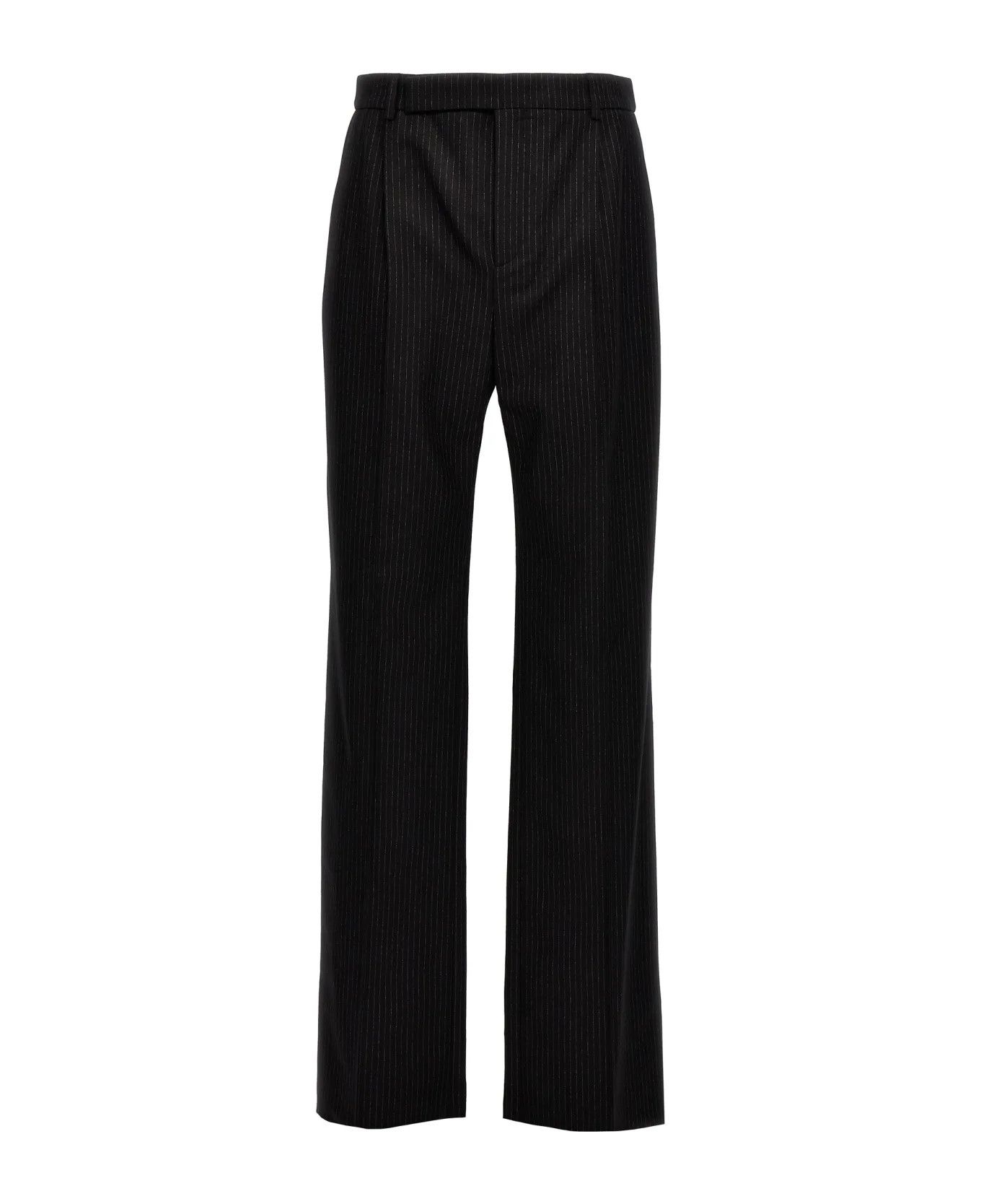 Saint Laurent Paris oc11z1225 759986 Flared Pants in Striped Wool Flannel Size US 38 / EU 54 - 1 Thumbnail