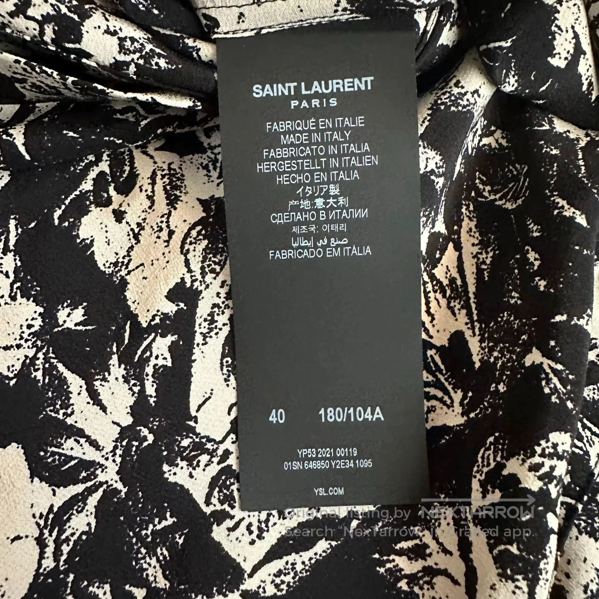 Saint Laurent Paris Saint Laurent French Rose Print Shirt. Size US XXS / EU 40 - 5 Thumbnail