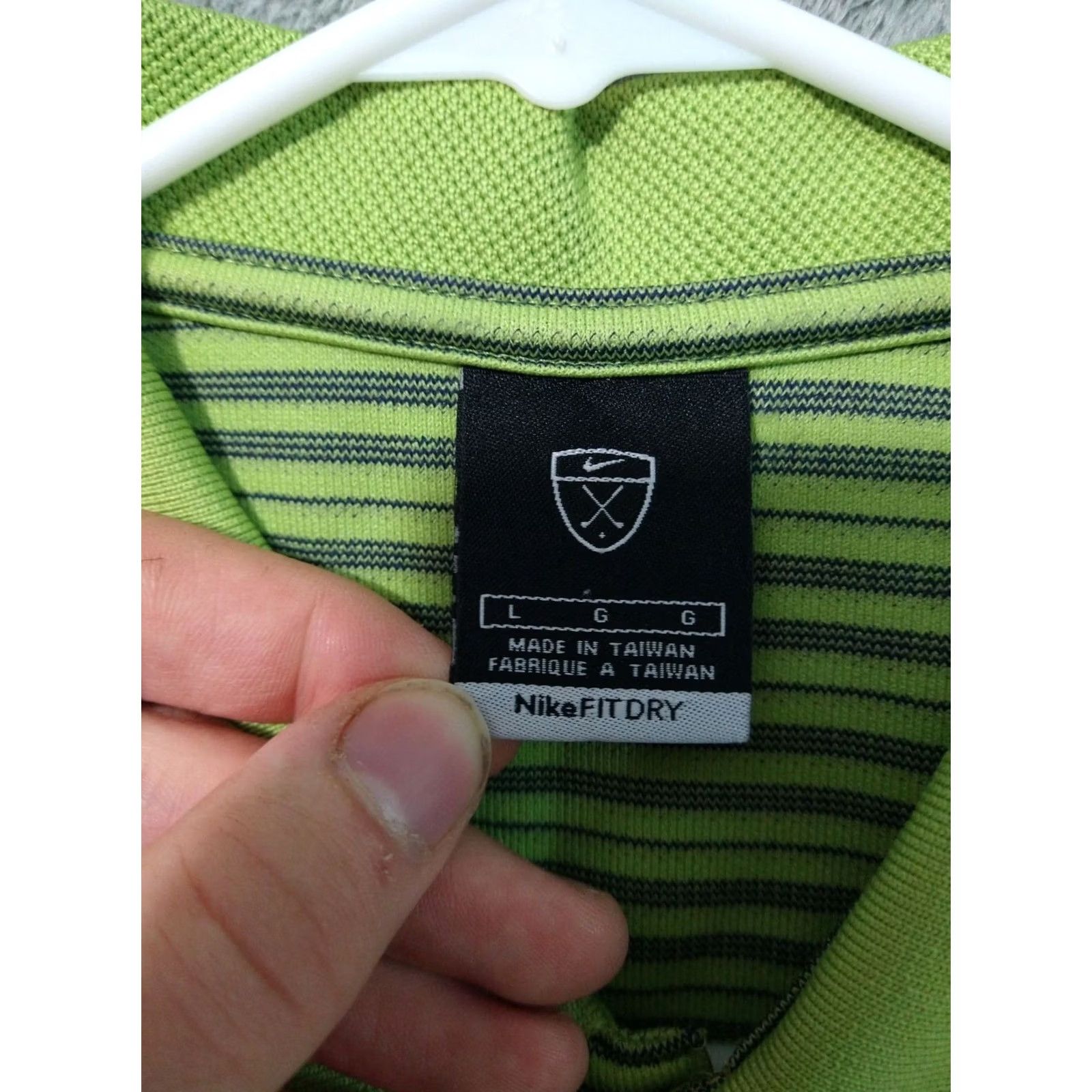 Nike Nike Golf Shirt Mens L Green Striped Polo Dri-Fit Short Sleeve Casual Sports Shirts Size US L / EU 52-54 / 3 - 5 Thumbnail