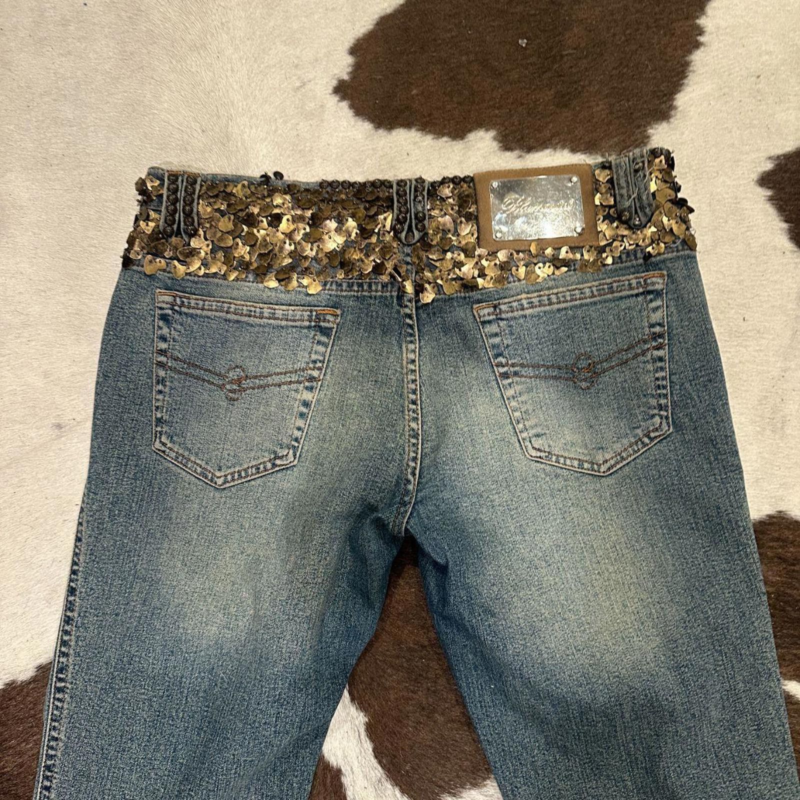 Other Blumarine Women's Straight Leg Jeans with Sequin Detail Size 28" / US 6 / IT 42 - 5 Thumbnail