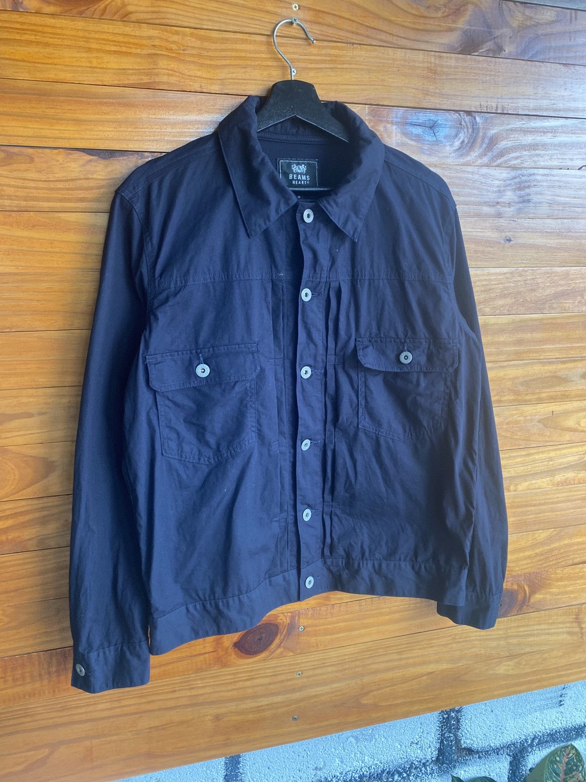 Beams Japan Beams Heart Navy Button-Up Jacket Japanese Casual Workwear Size US M / EU 48-50 / 2 - 5 Thumbnail