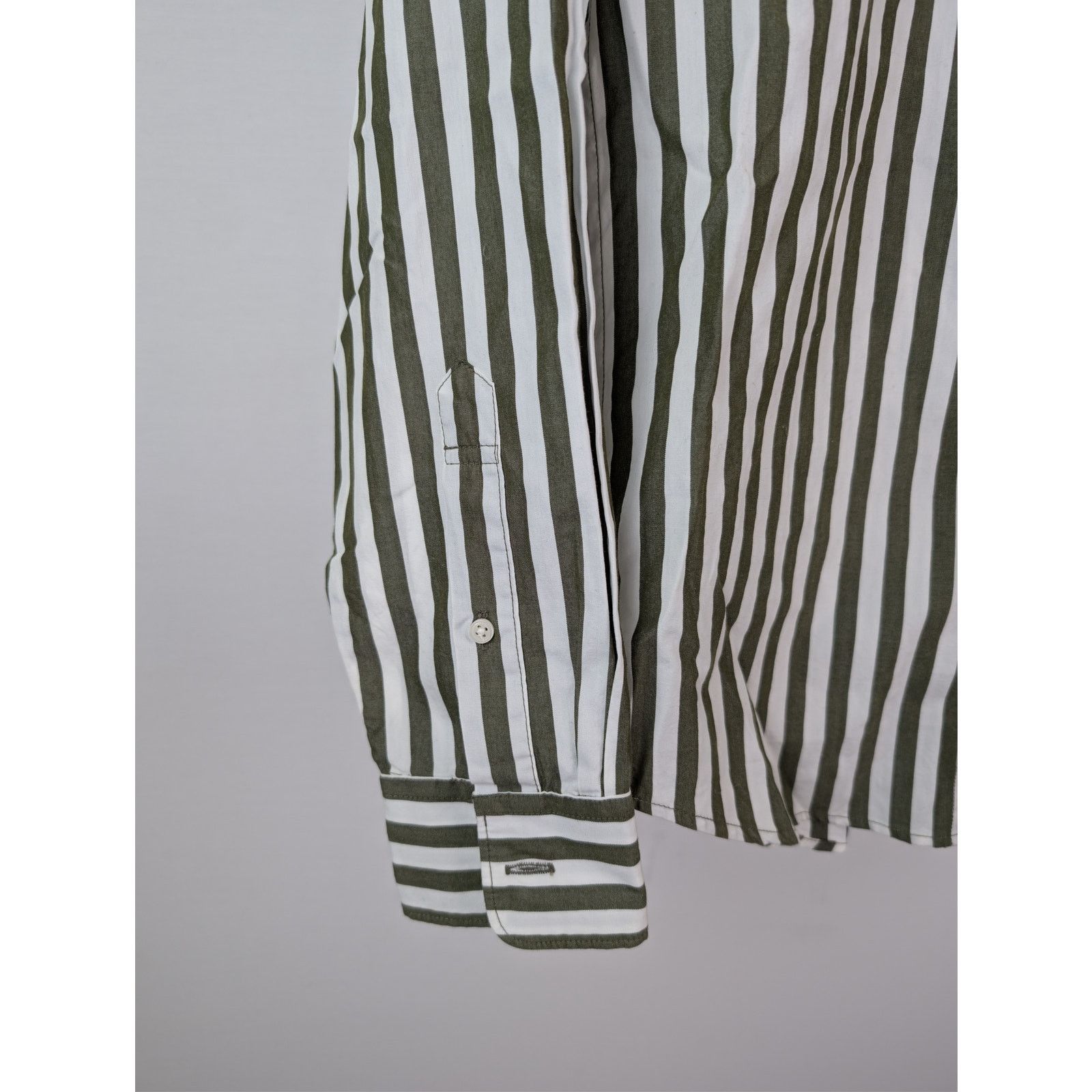 Todd Snyder o1rshd1 CC20 Striped Cotton Long-Sleeved Shirt Olive Green Size US S / EU 44-46 / 1 - 5 Thumbnail