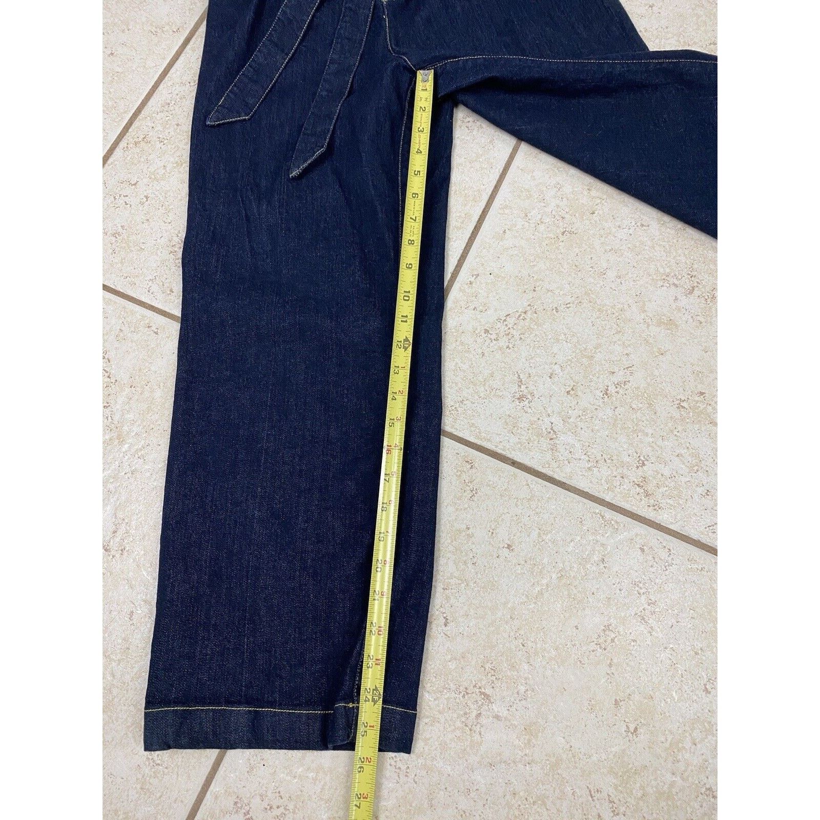 Alice + Olivia Alice + Olivia Denim Jeans Paper Bag Size 6 Tie Belt Wide Size 28" / US 6 / IT 42 - 7 Thumbnail