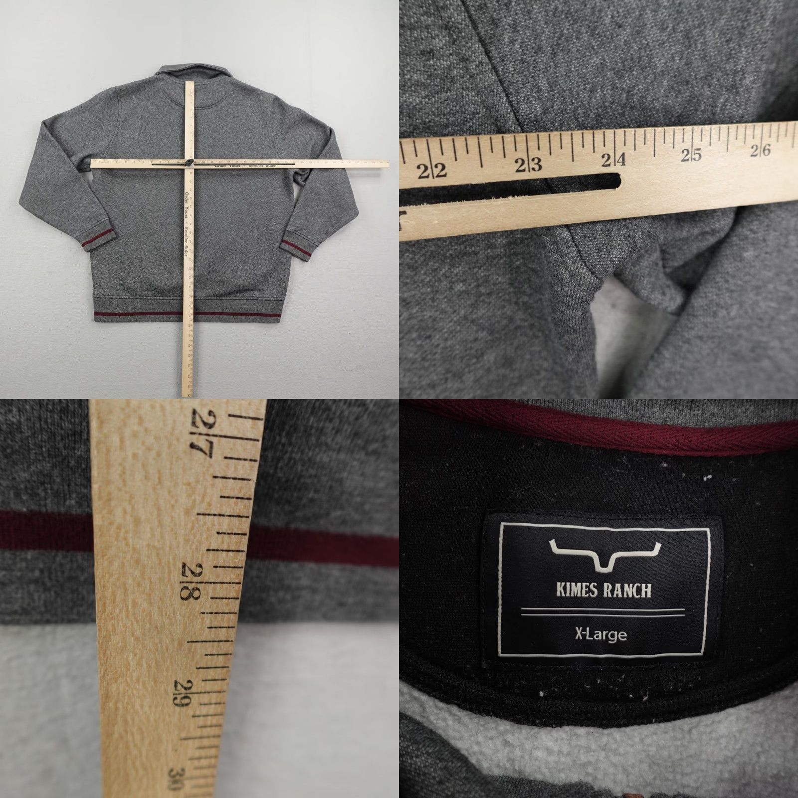 Vintage Kimes Ranch Sweatshirt Mens XL Gray 1/4 Zip QZ Pullover Sweater Western Rodeo Size US XL / EU 56 / 4 - 8 Thumbnail