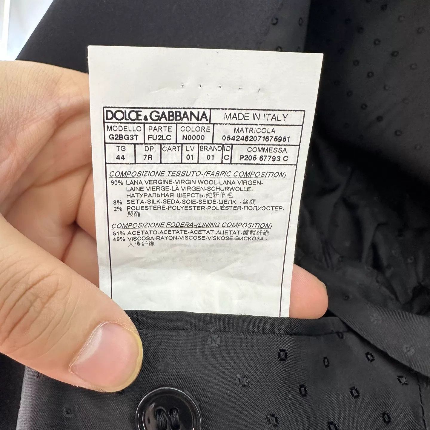 Dolce & Gabbana DG Black Pure Wool Suit 44 Size 44R - 5 Thumbnail