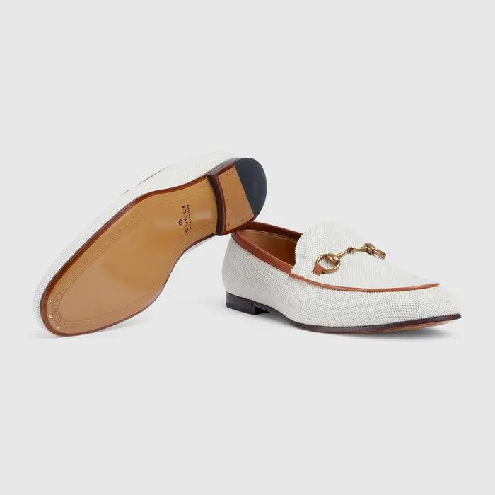 Gucci oc11z0226 Men's Gucci Jordaan Loafers in White Size US 8 / EU 41 - 5 Thumbnail