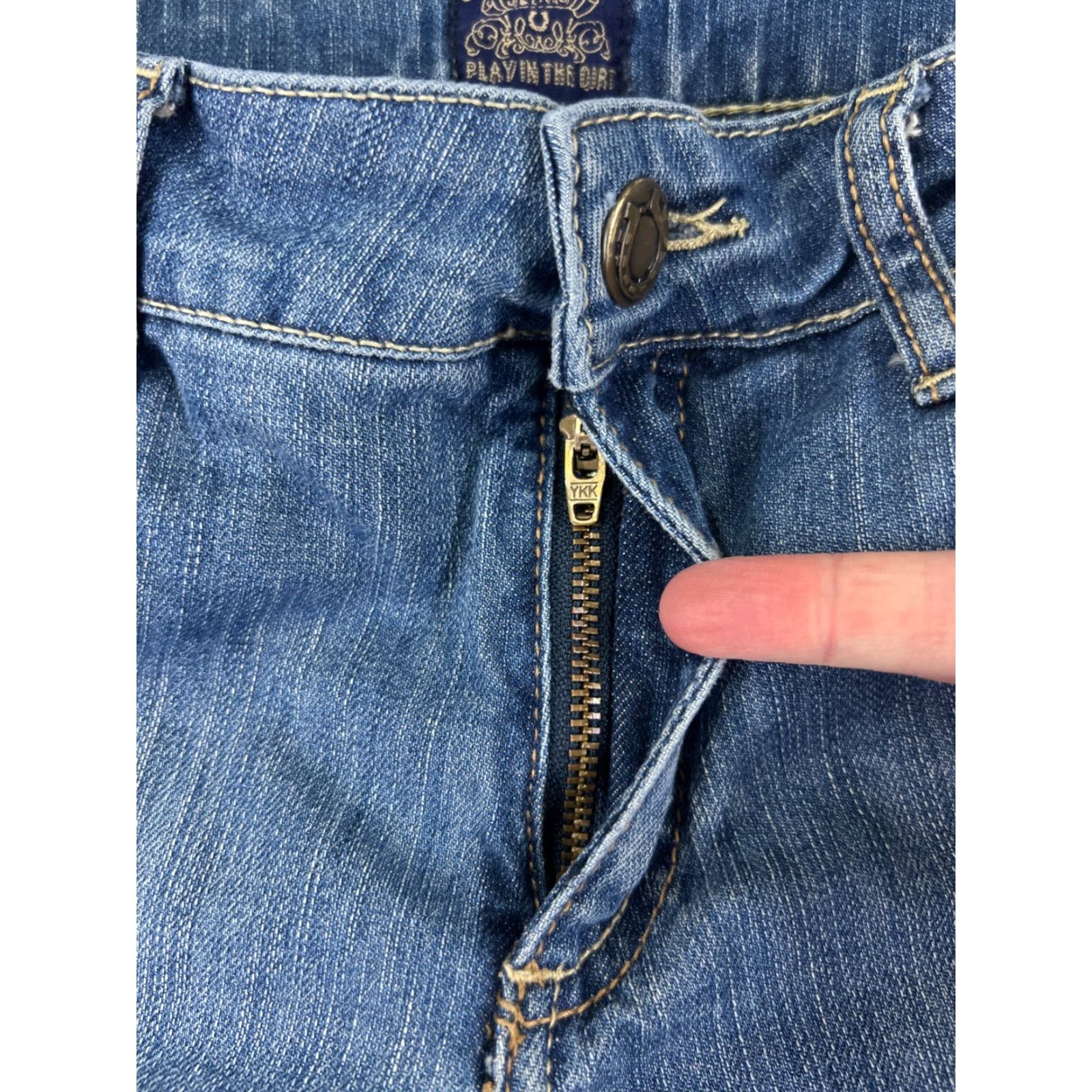 Denime Cowgirl Up Jeans Women 4 26x34 Blue Denim Boot Cut Cotton Dont Fence Me Size 27" / US 4 / IT 40 - 5 Thumbnail