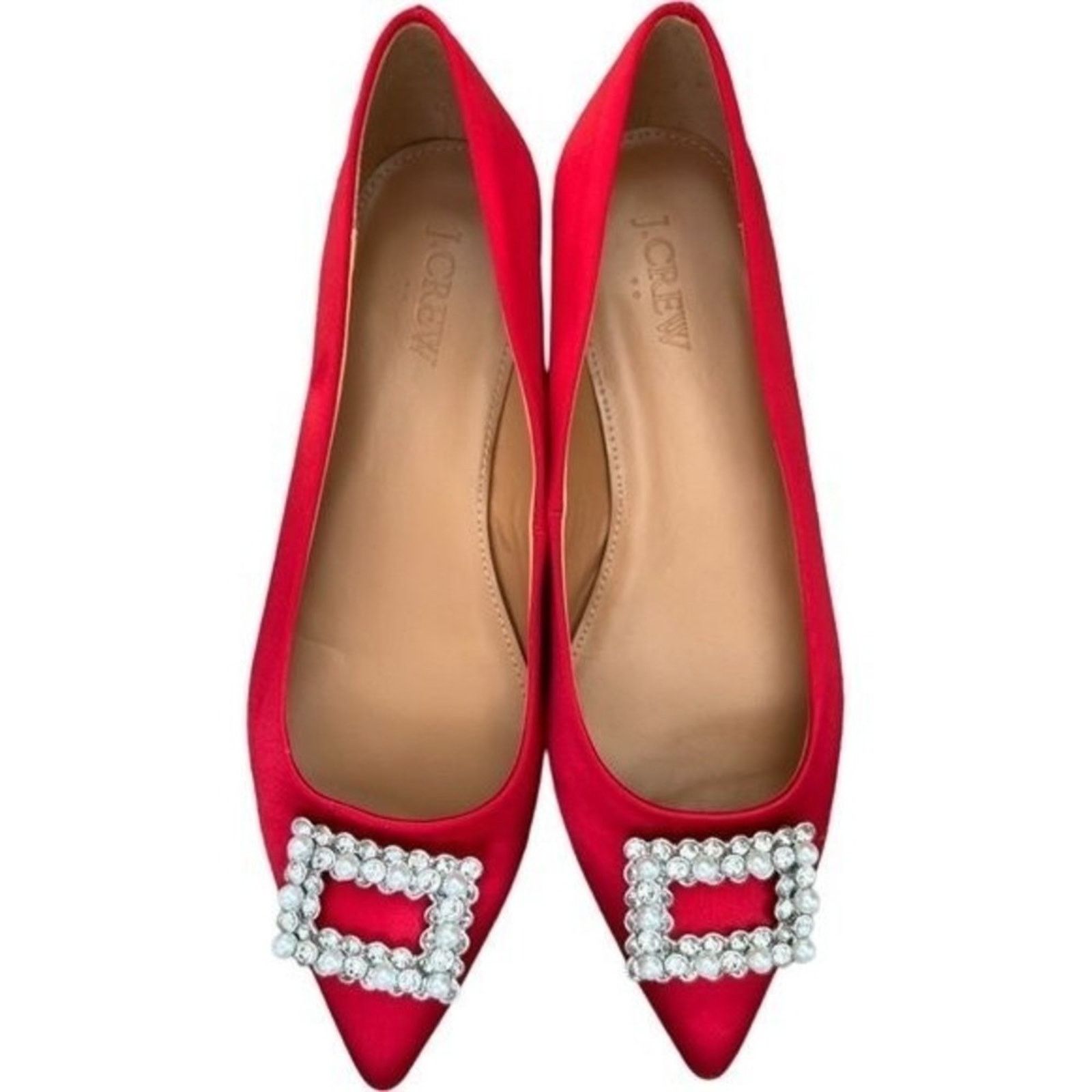 J.Crew J.CREW Pointy-toe Crystal Classic Red Flats w/ Box, US7 Size US 7 / IT 37 - 2 Thumbnail