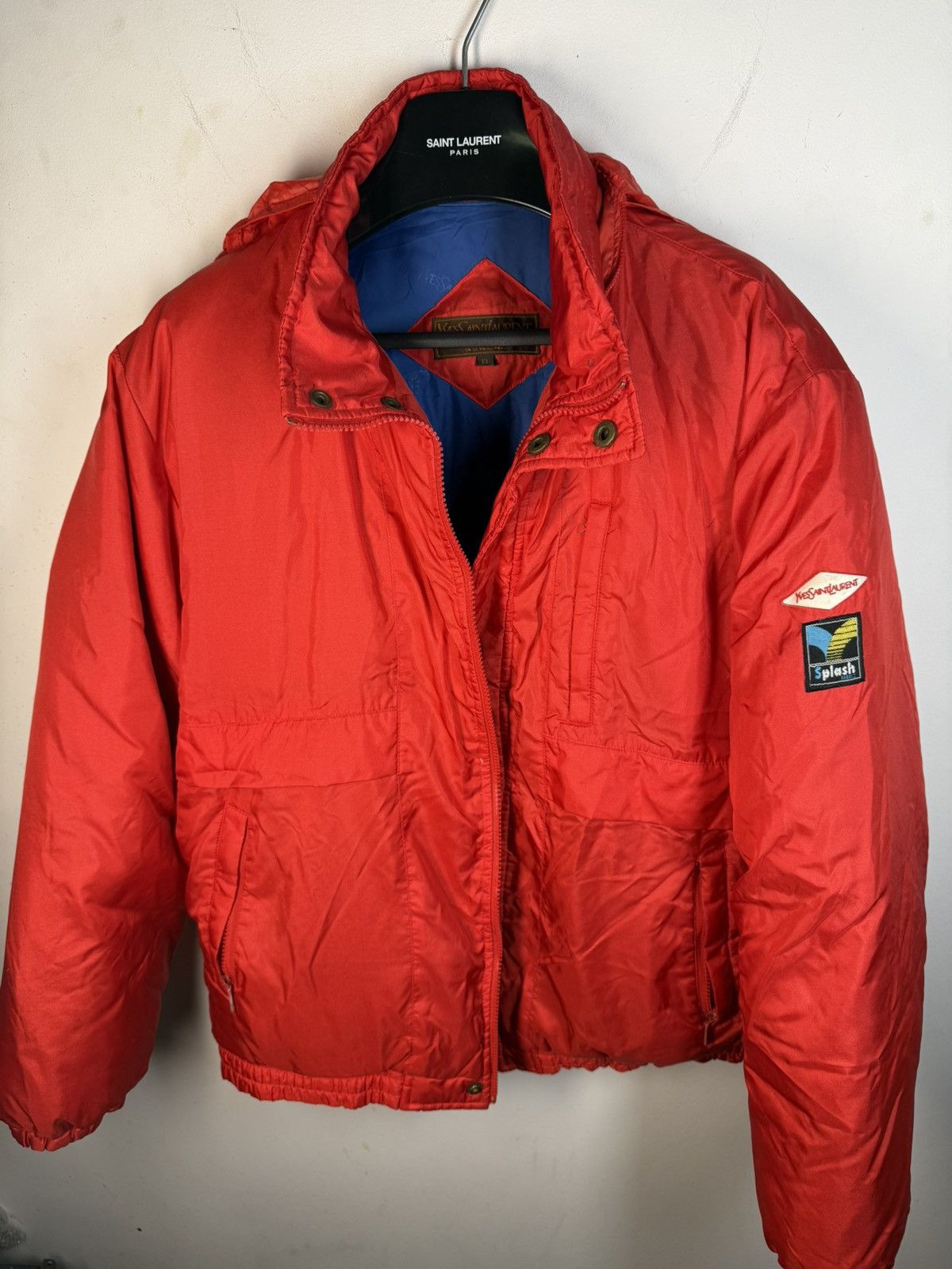 Yves Saint Laurent 90s Winter YSL Down Jacket Puffer Red Bomber Heavy Coat Size US M / EU 48-50 / 2 - 12 Thumbnail