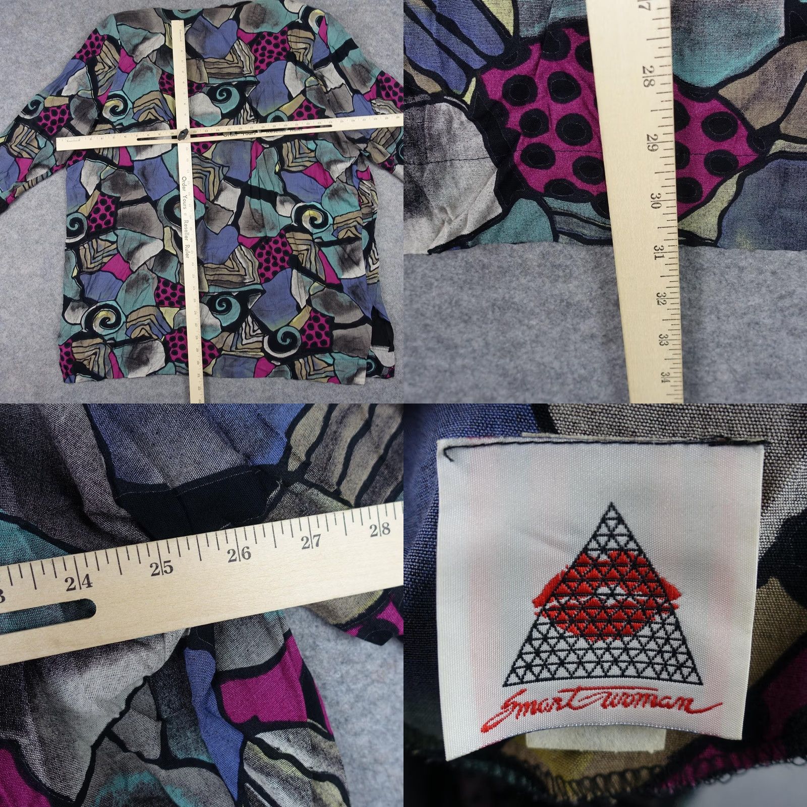 Pinko VINTAGE Smart Woman Jacket Womens 2X Black Pink Geometric Open Front Cardigan Size XXL / US 16-18 / IT 52-54 - 8 Thumbnail