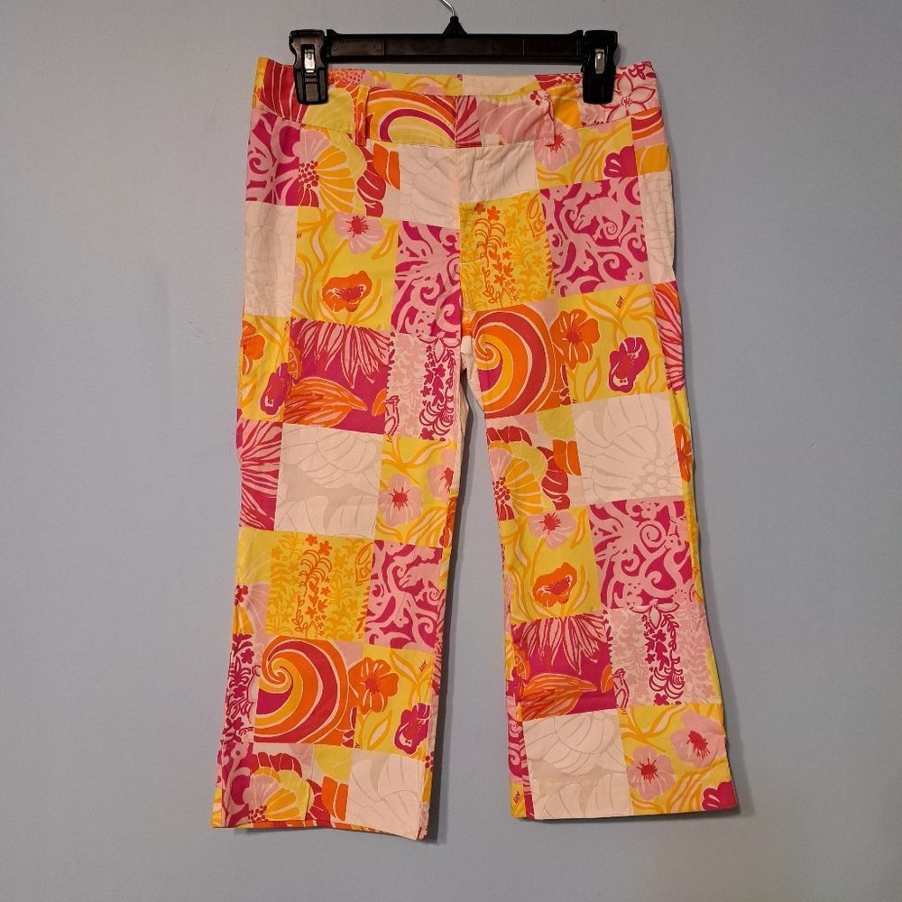 Lilly Pulitzer Lilly Pulitzer Colorful Floral Trouser Capri Pants 90's Siz Size 25" / US 0 / IT 36 - 8 Thumbnail