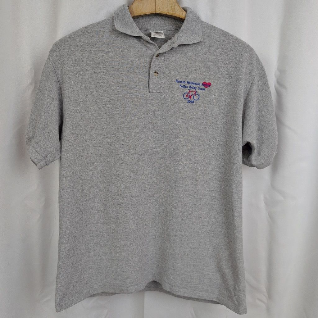 Anvil × Vintage 1998 Dated Ronald McDonald House Bike Relay Team Polo Large Size US L / EU 52-54 / 3 - 5 Thumbnail