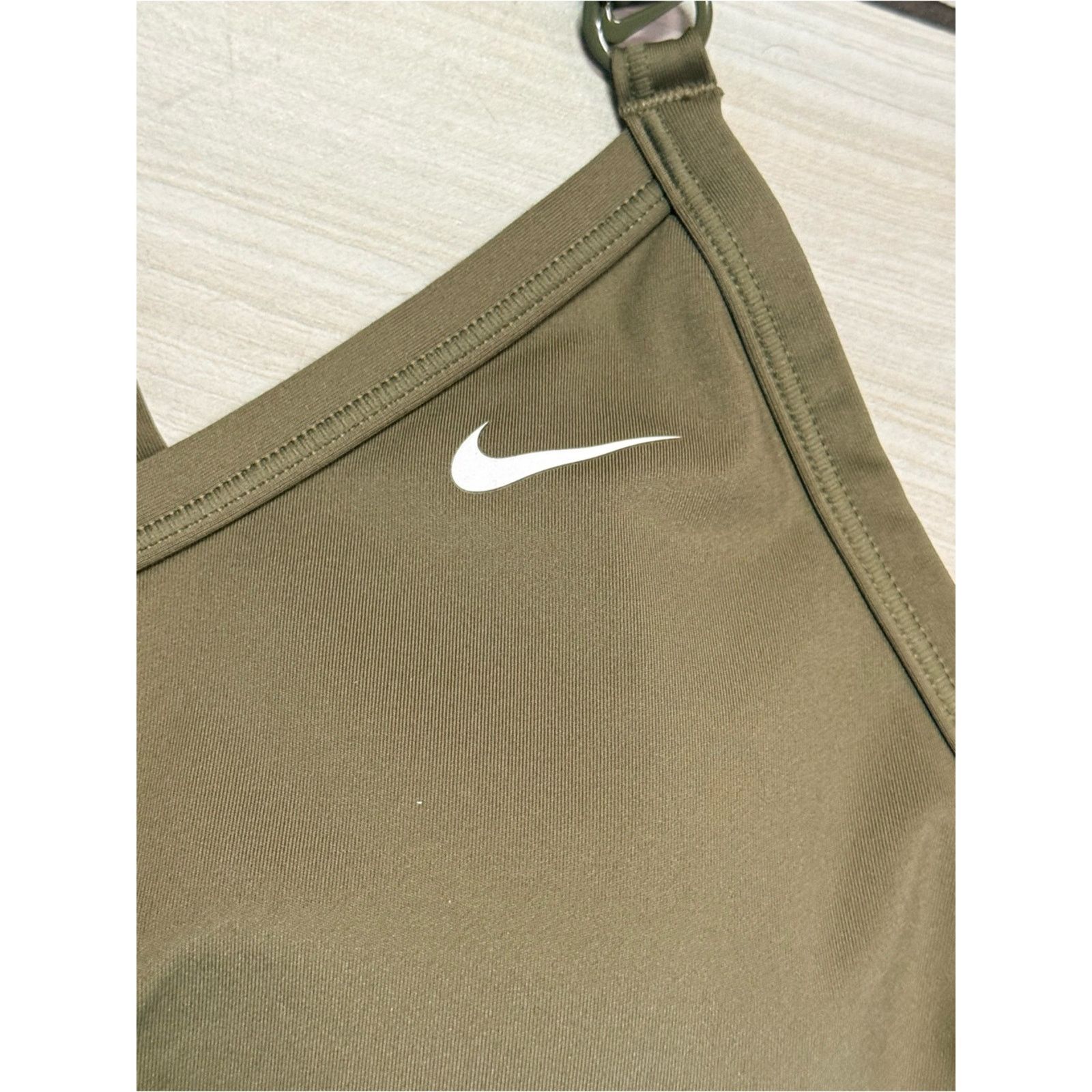 Nike Nike Olive Green Adjustable Strap Sports Bra Size L / US 10 / IT 46 - 3 Thumbnail