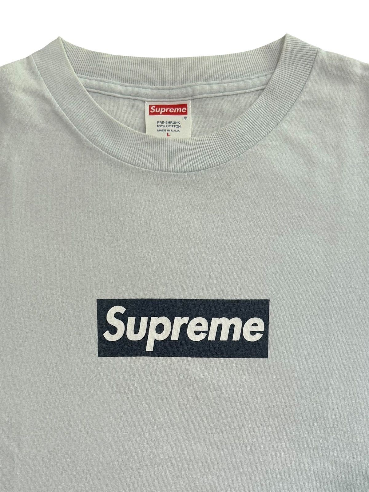 Supreme Supreme Navy on Ice Blue Box Logo Tee 2001 Size US L / EU 52-54 / 3 - 1 Thumbnail