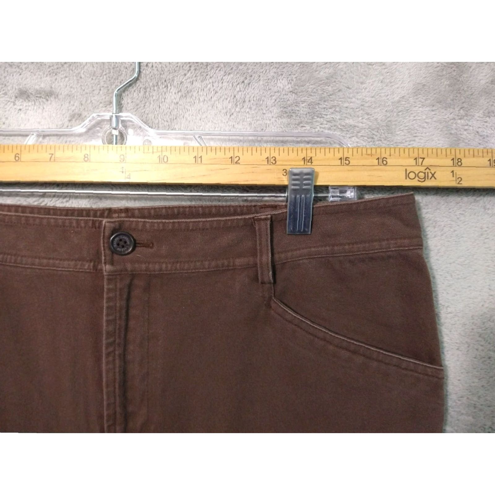 Ralph Lauren Ralph Lauren Pants Womens 12 Chino Straight Leg Flat Front High Rise Twill Brown Cotton 90s City Preppy Size 34" / US 12 / IT 48 - 3 Thumbnail
