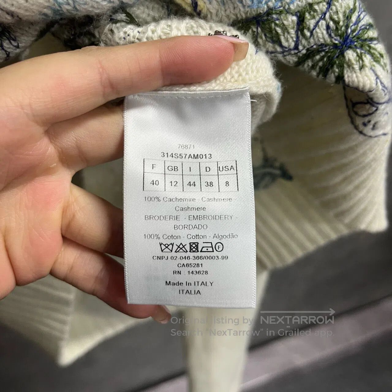 Dior Dior size 40 patterned jacquard round-neck knit sweater| Size L / US 10 / IT 46 - 3 Thumbnail