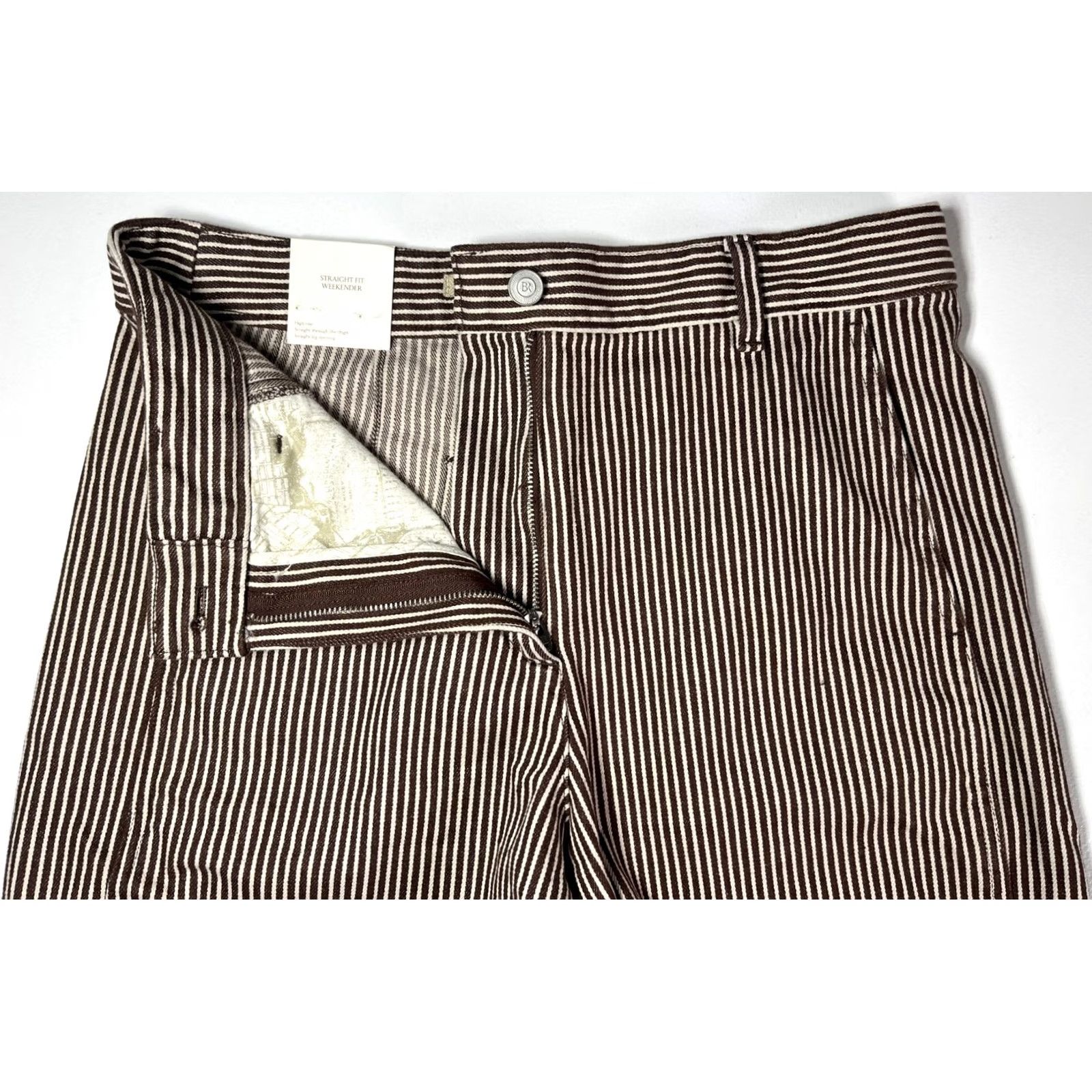 Banana Republic NWT Banana Republic Straight Fit Weekender Pants Sz 8 Shirt Pants Women Multicolor Striped Sl.. Size 30" / US 8 / IT 44 - 4 Thumbnail