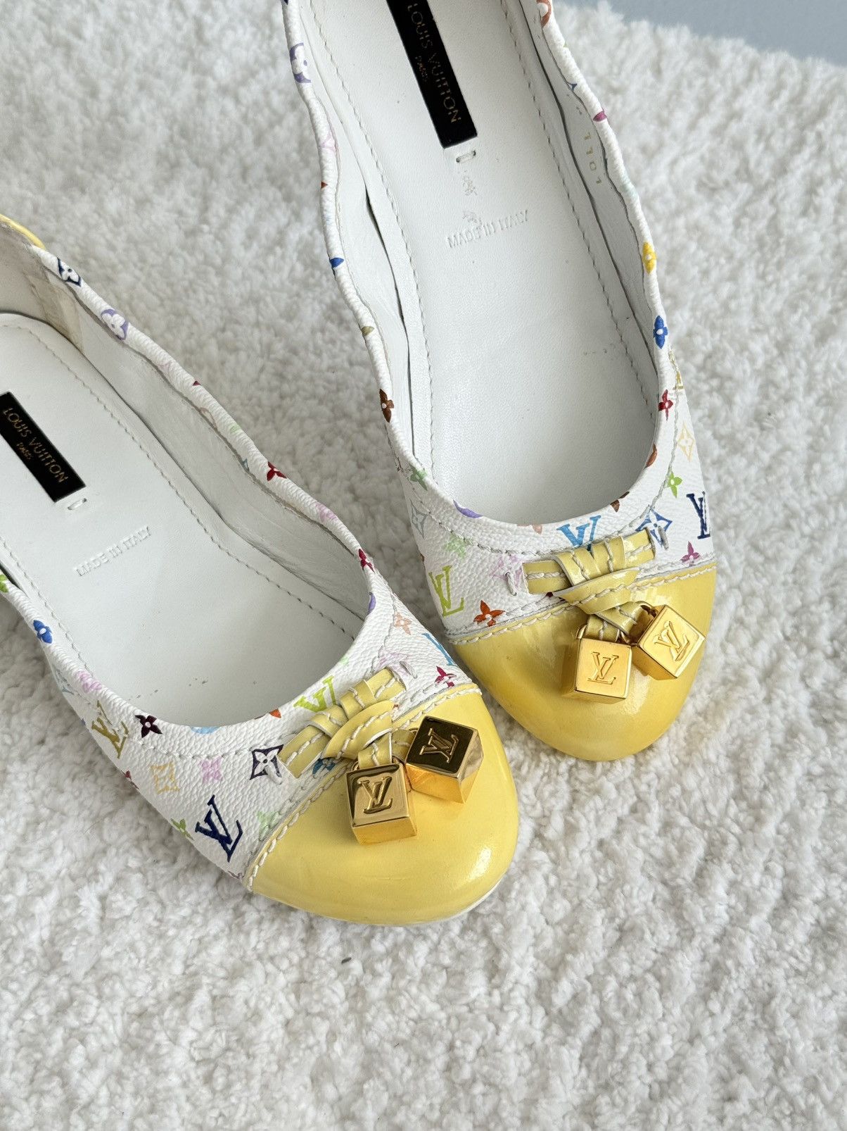 Louis Vuitton × Takashi Murakami LOUIS VUITTON White Monogram Multicolor Ballet Flats Ledies Size US 7 / IT 37 - 6 Thumbnail